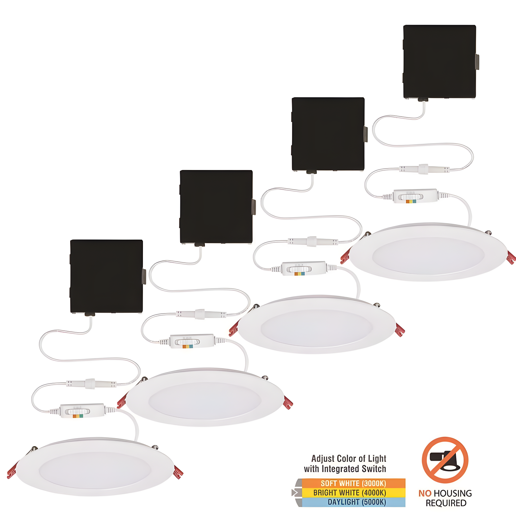 Ultra Slim 6 in. Color Selectable New Construction and Remodel Canless Recessed Integrated LED Kit (4-Pack)