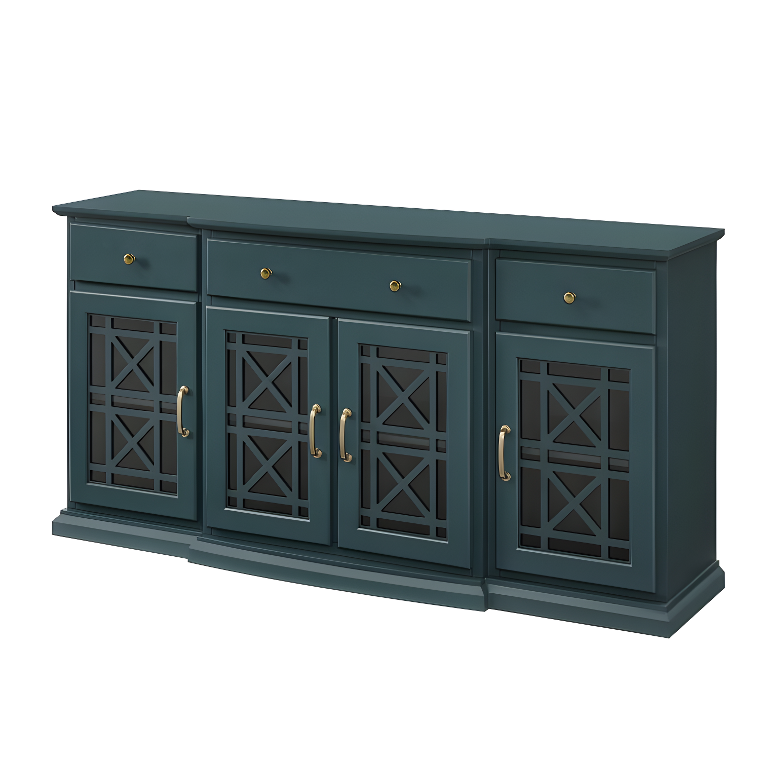 Saugeries Fretwork Detailed Glass Door Sideboard