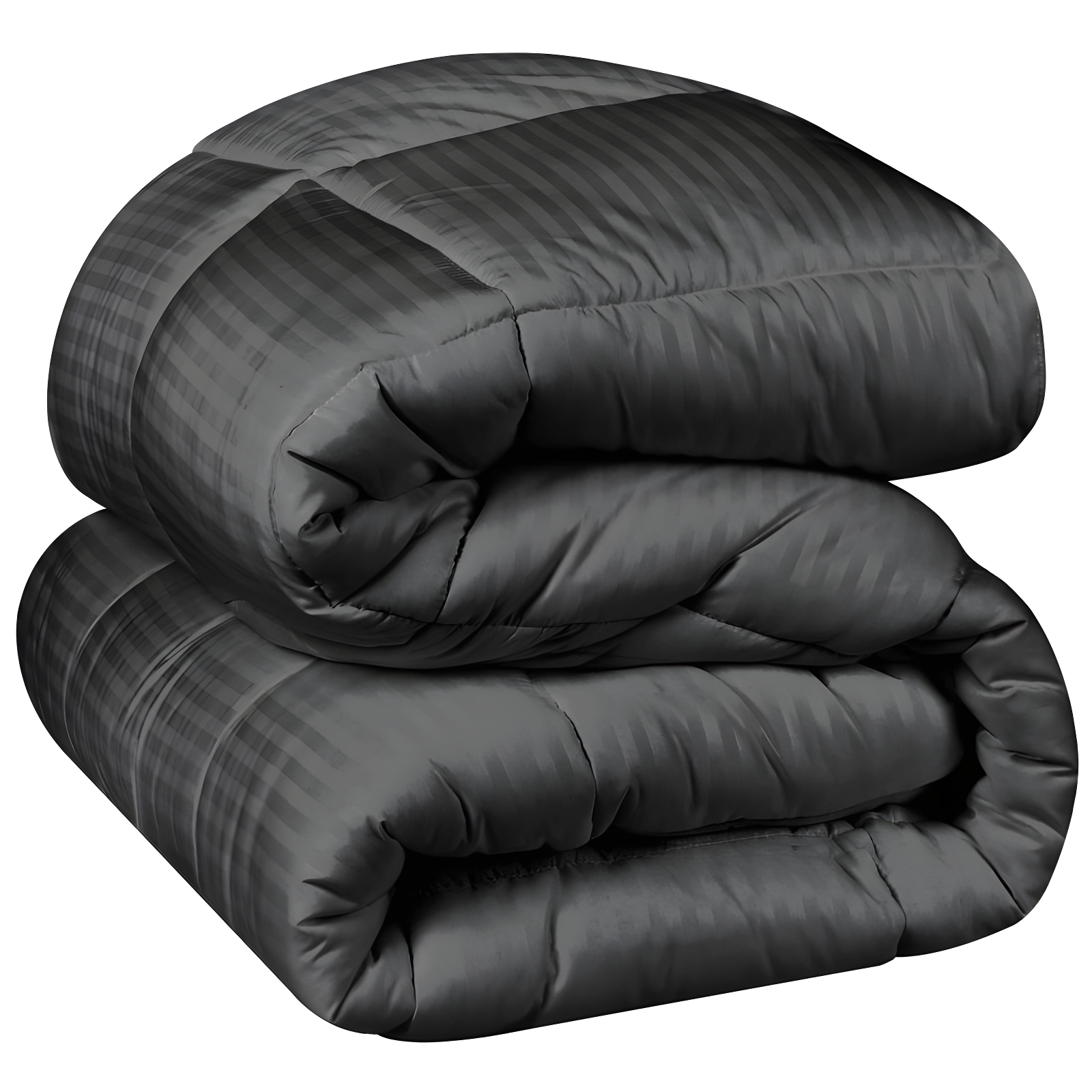Striped Reversible Box-Quilt Brushed Microfiber Medium Weight Down Alternative Comforter