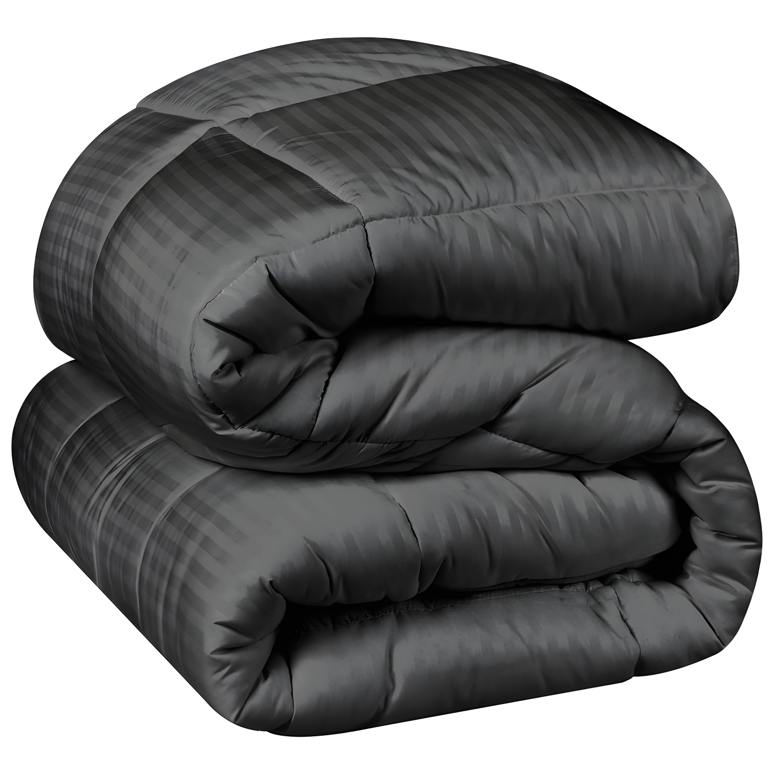 Striped Reversible Box-Quilt Brushed Microfiber Medium Weight Down Alternative Comforter