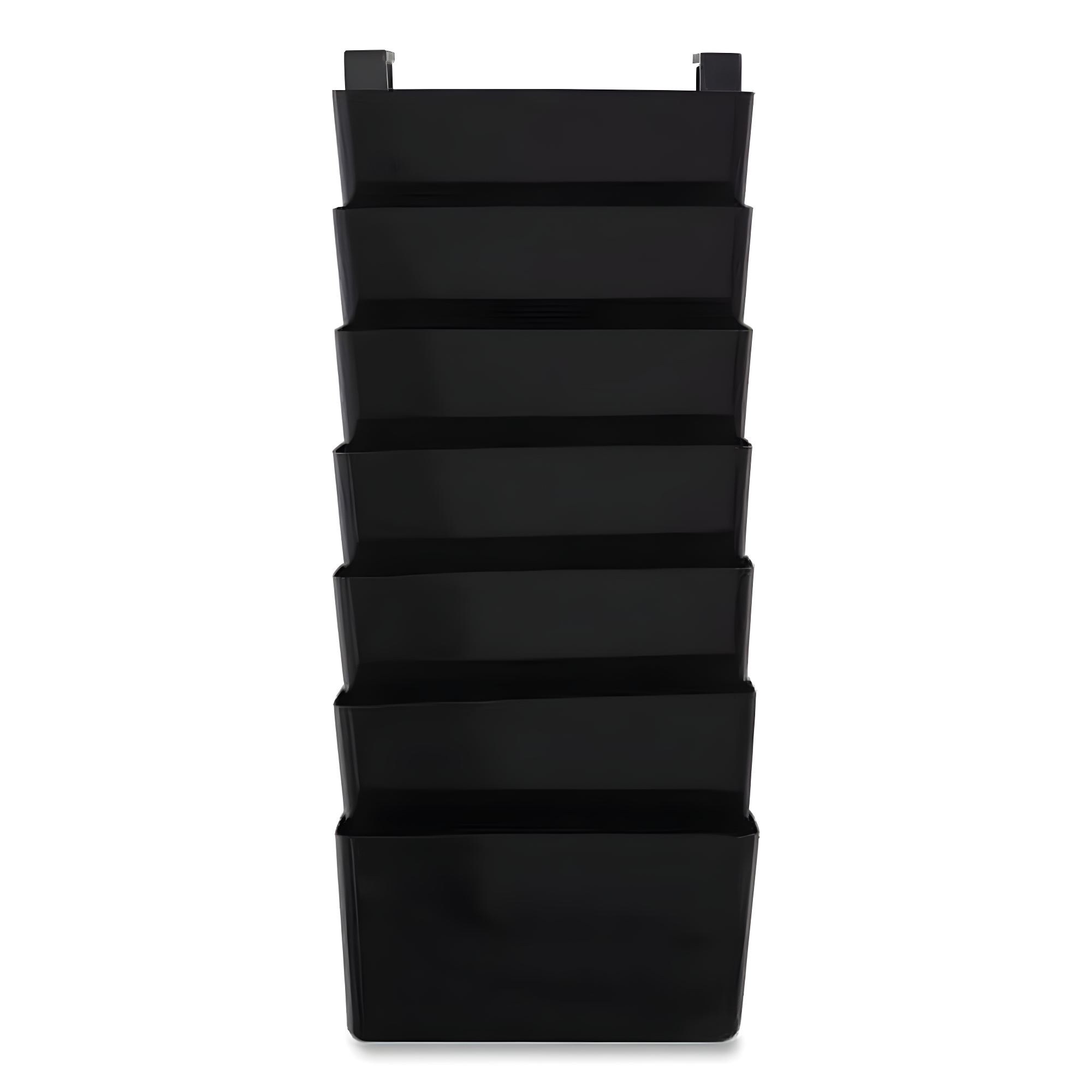 TRU RED Unbreakable 7-Pocket Plastic Letter Wall File Black (TR55348)