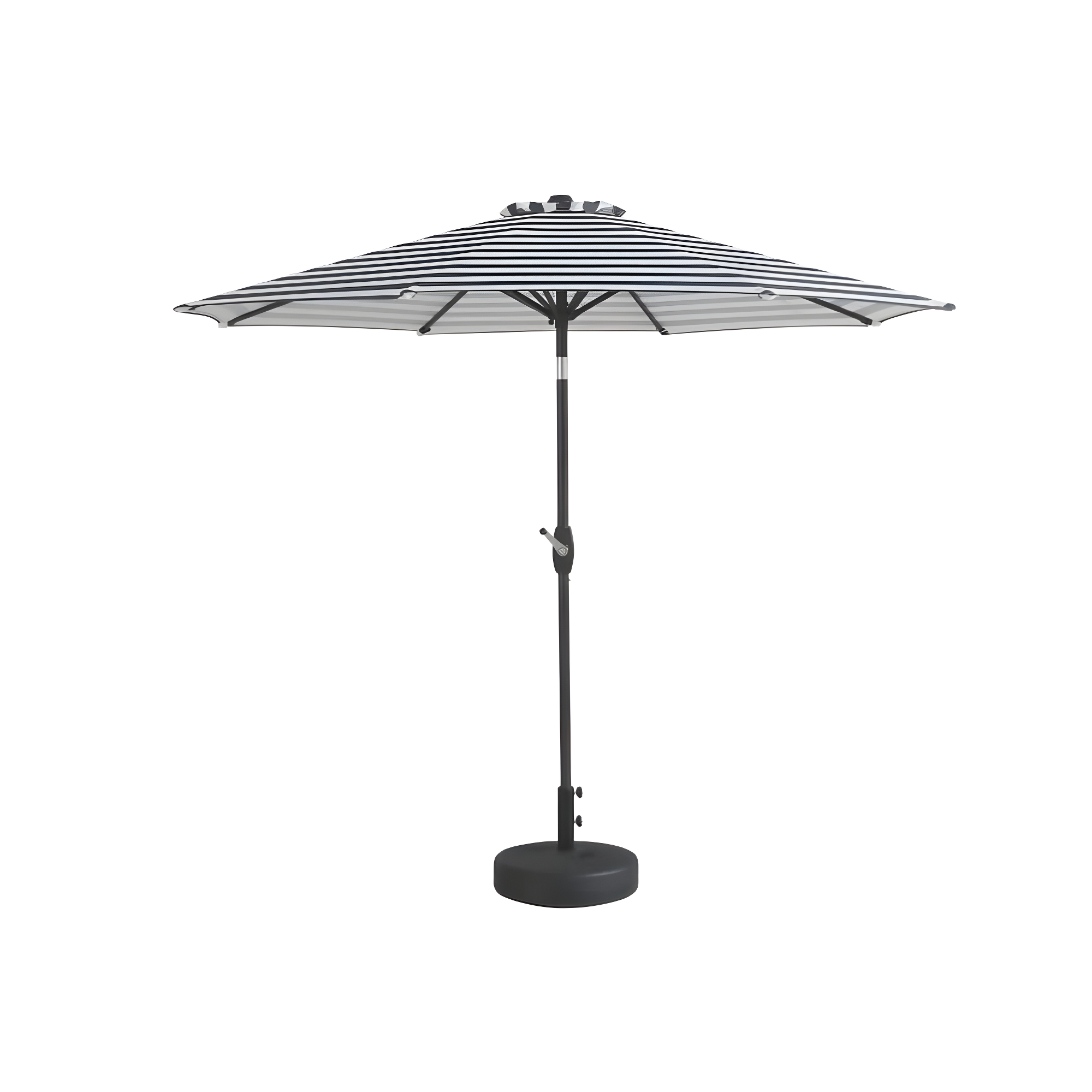 Polytrends Holme 9-foot Patio Umbrella and Base Stand Grey Stripe
