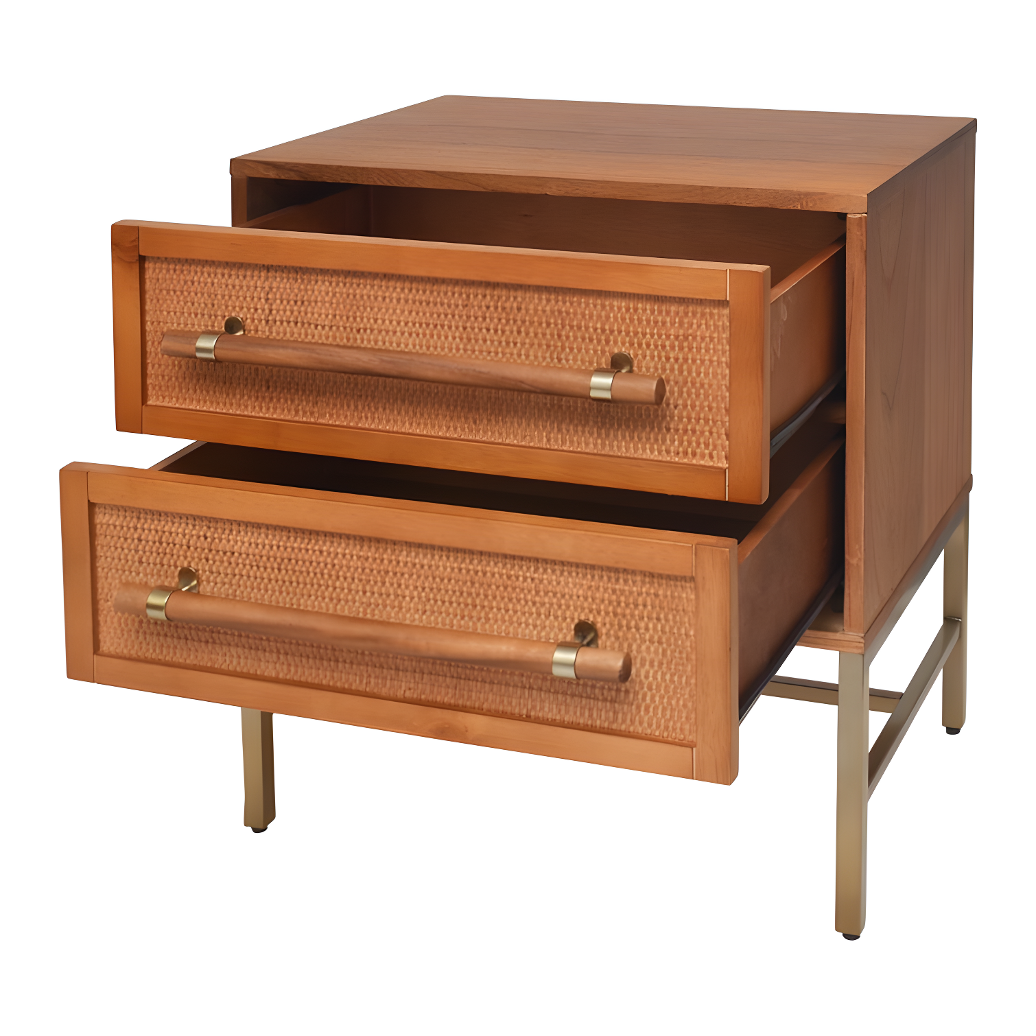 Sophia 2 Drawer Rattan Nightstand