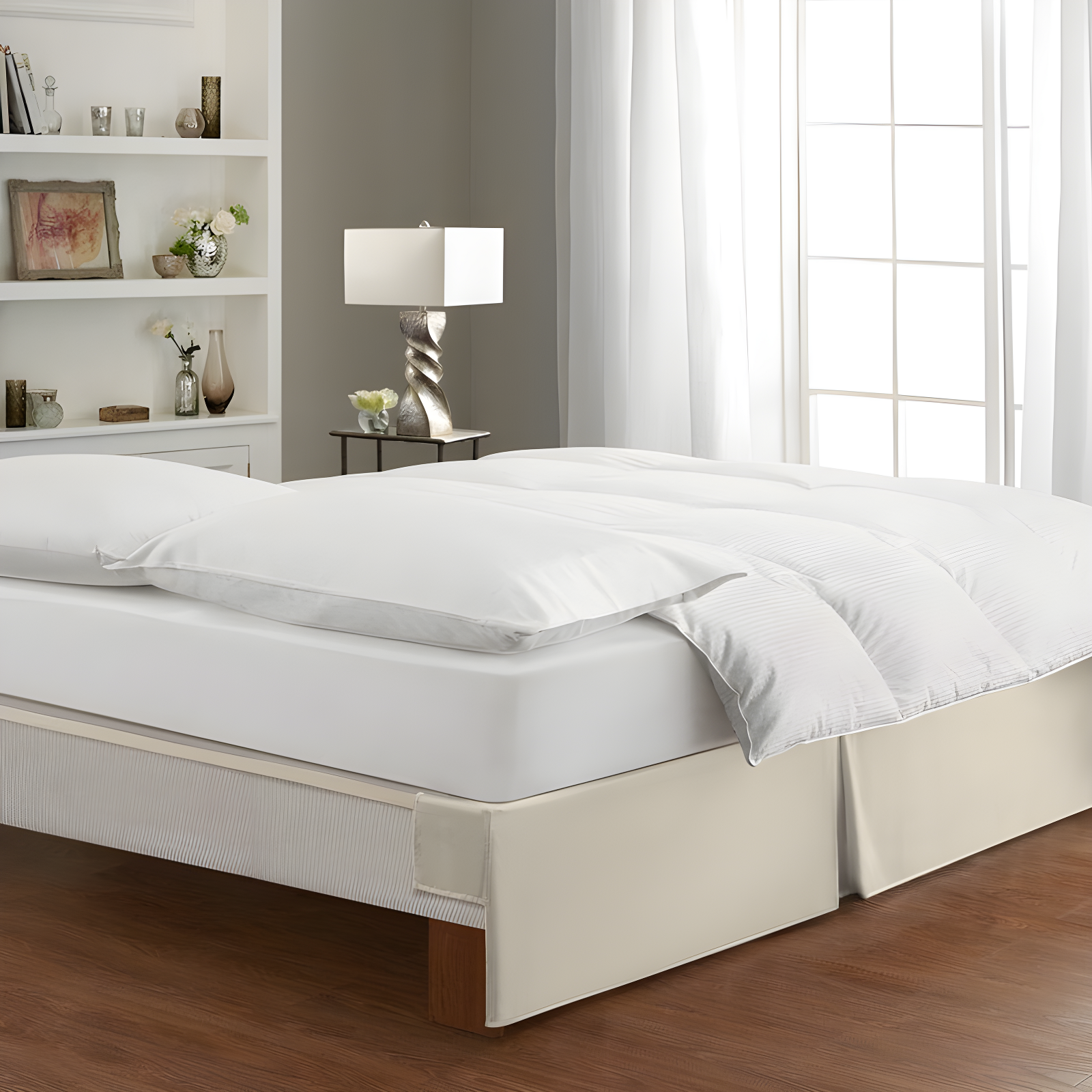 Fresh Ideas Pleated Wrinkle Resistant Wrap Around Bed Skirt