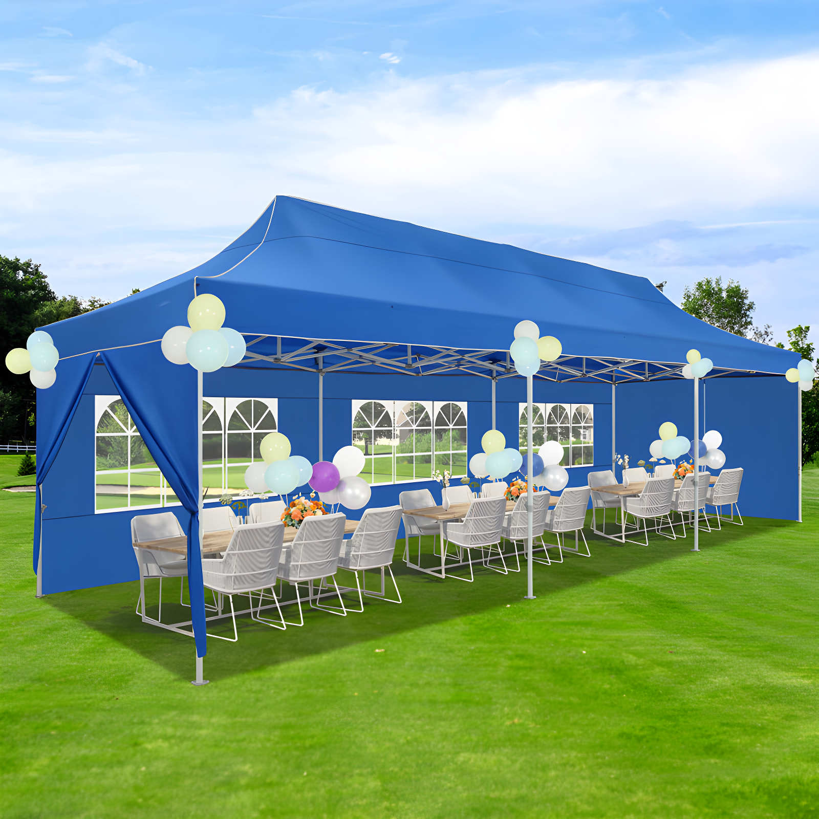 10×30 FT Pop Up Heavy Duty Party Tent with Walls Canopy Commercial Tent with Metal Frame