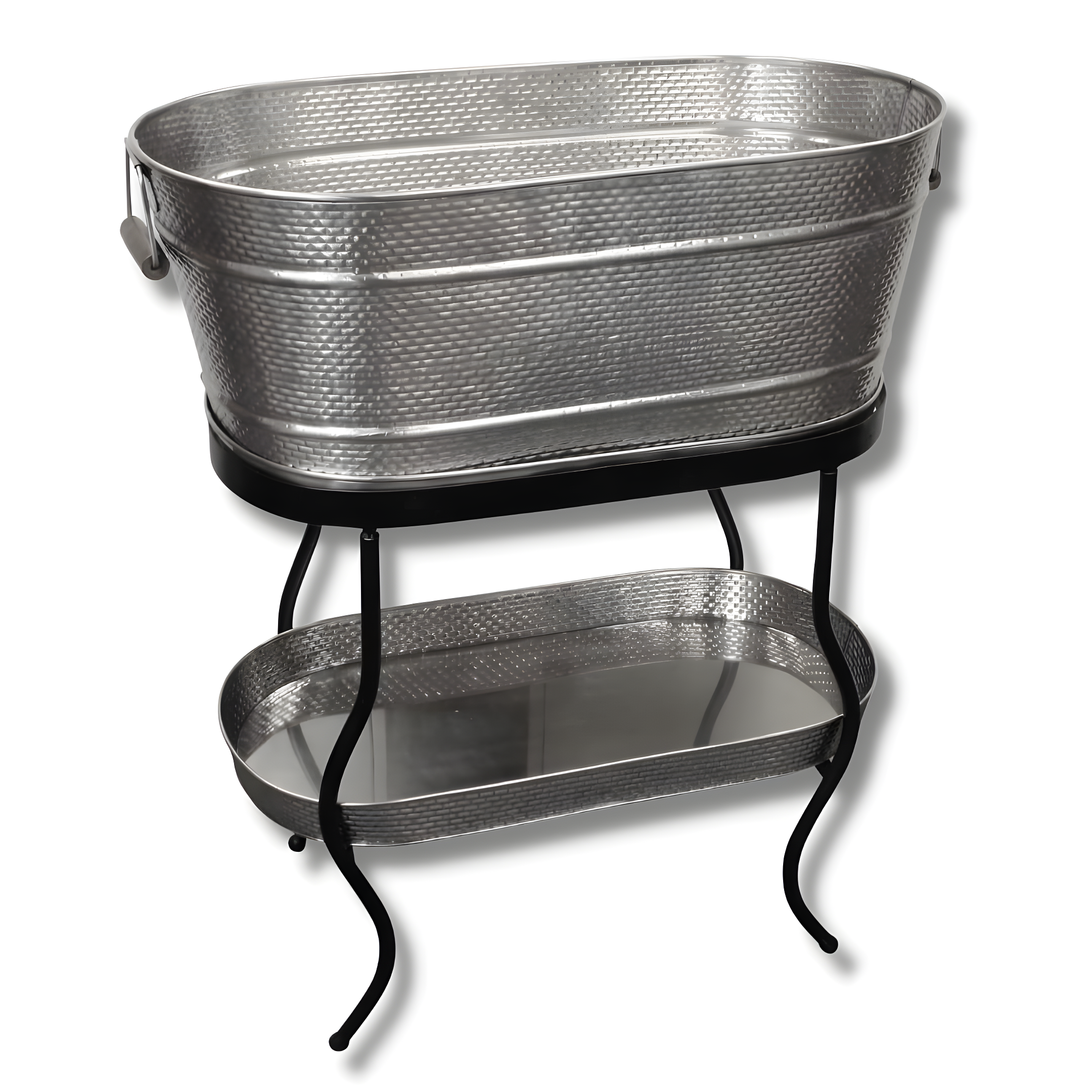TableCraft Products GTSS2313N 12.75 Gall Brickhouse Beverage Tub Set,Silver