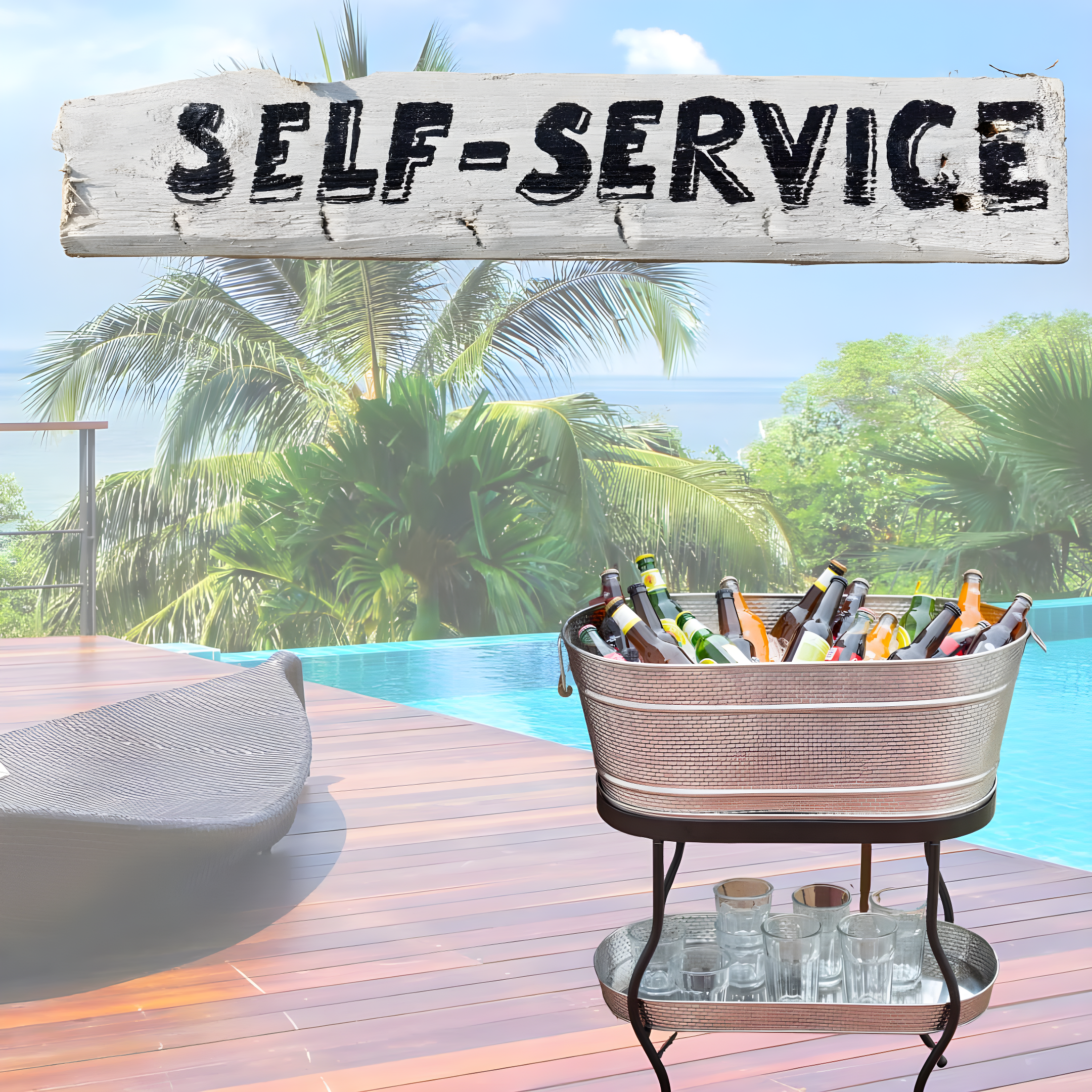 TableCraft Products GTSS2313N 12.75 Gall Brickhouse Beverage Tub Set,Silver