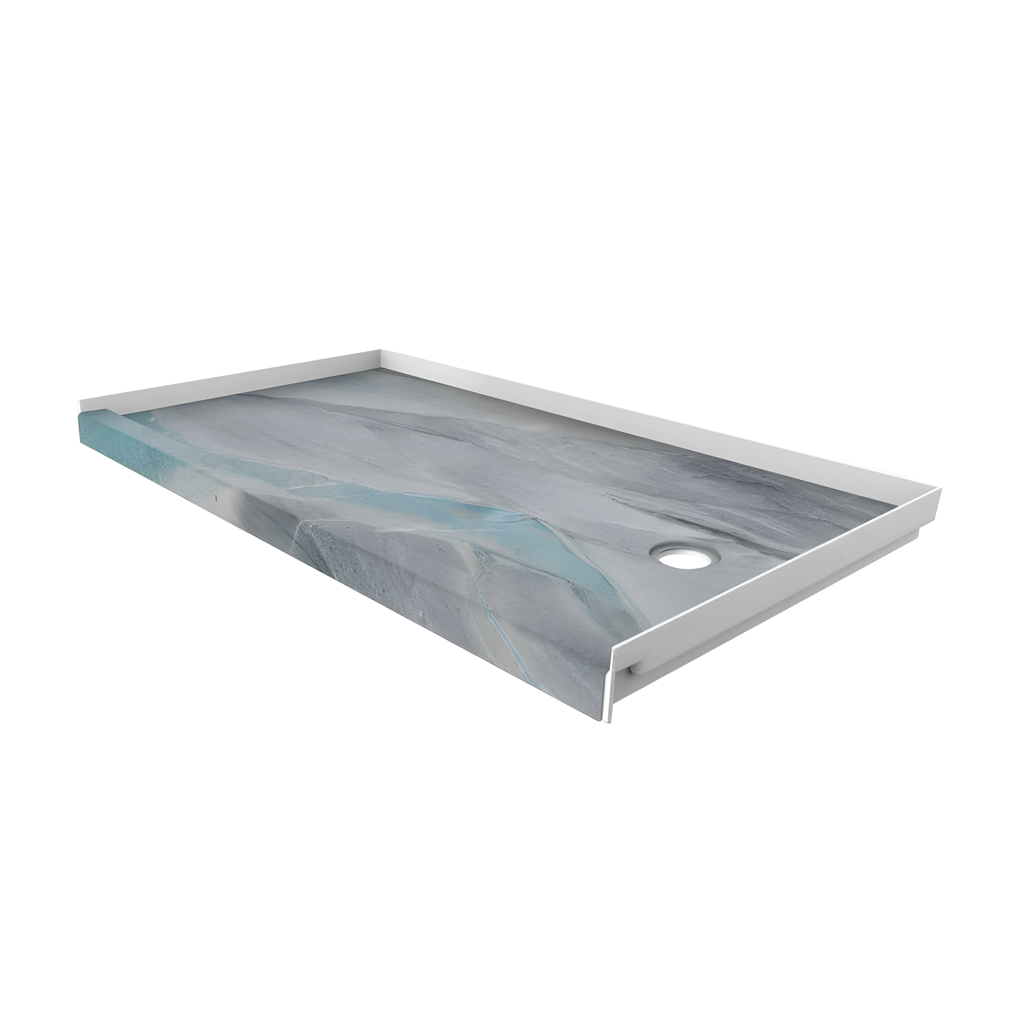 FlexStone 60"L x 32"W Single Threshold Alcove Shower Base with Right-Hand Drain