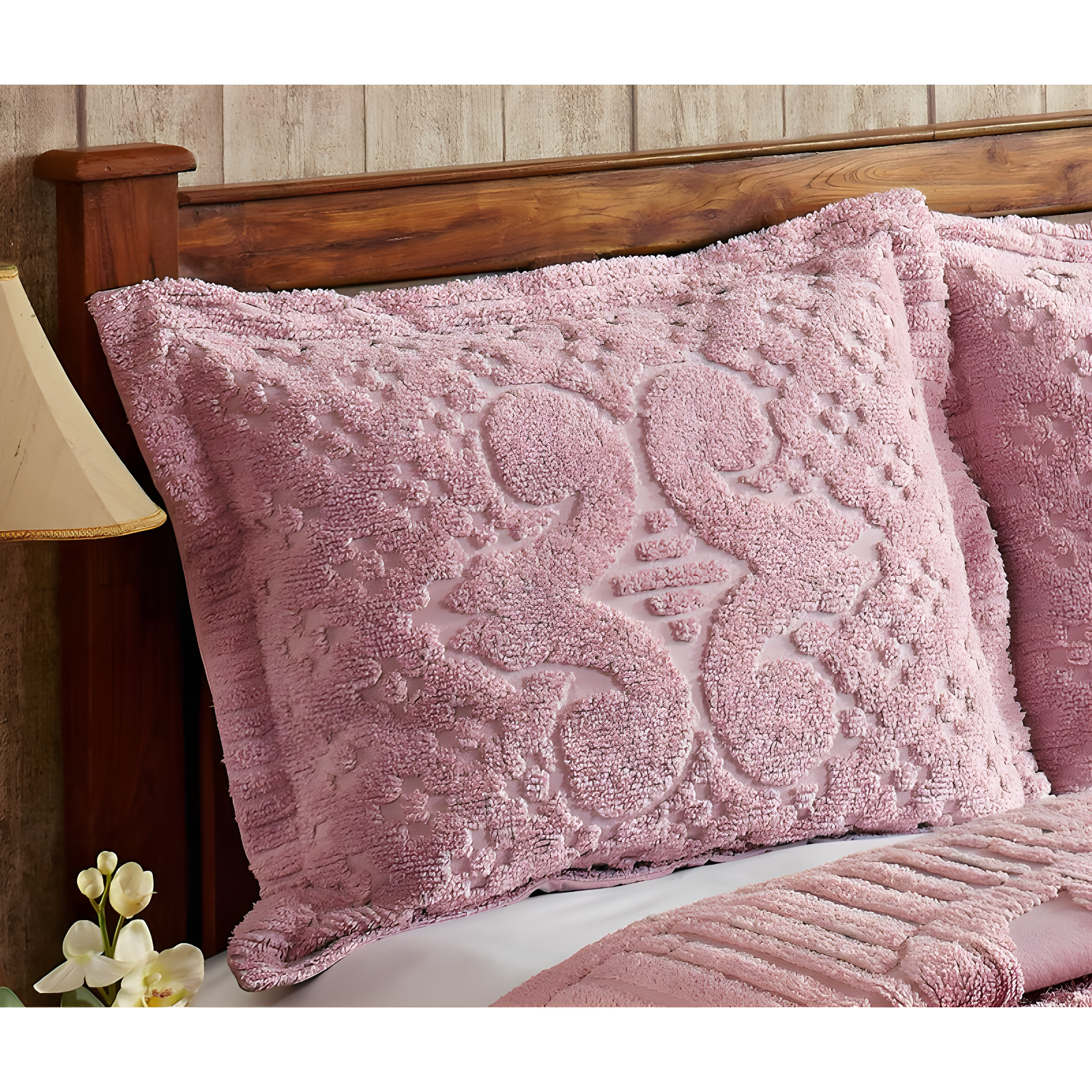 Better Trends Ashton Collection 100% Cotton Tufted Pillow Sham with Medallion Pattern, Machine Washable Pillow Cover for All Season