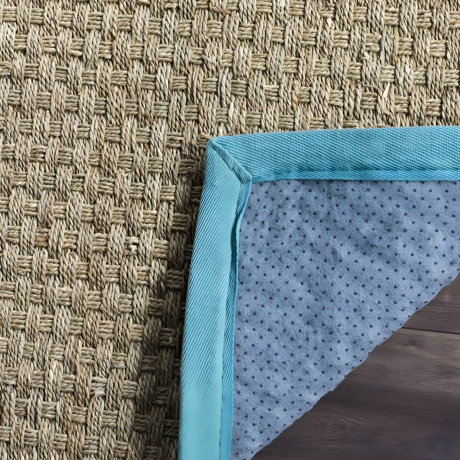 Natural Fiber NF114 Power Loomed Indoor Area Rug - Natural/Teal - 8'x10' - Safavieh.