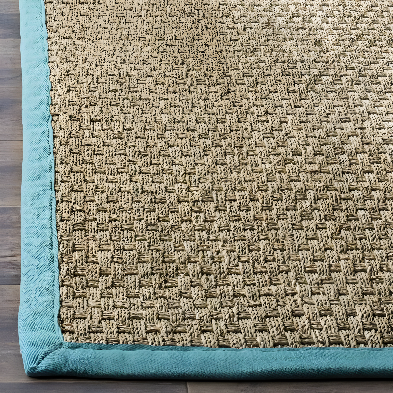 Natural Fiber NF114 Power Loomed Indoor Area Rug - Natural/Teal - 8'x10' - Safavieh.