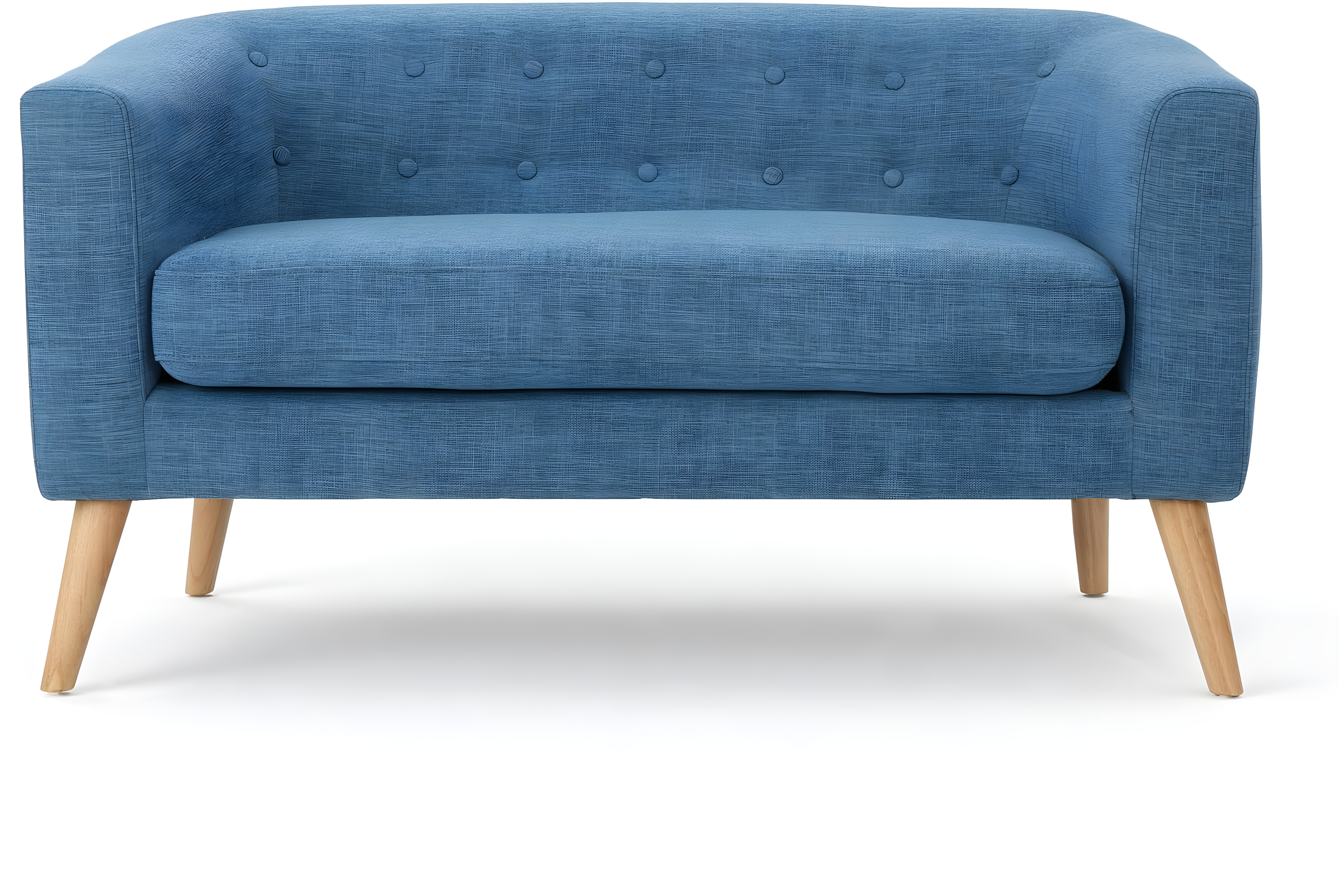 Christopher Knight Home GDFStudio Christopher Knight Home Bridie Mid-Century Modern Loveseat, Muted Blue Fabric