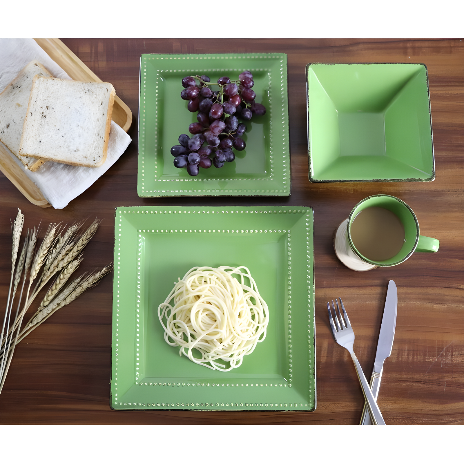 16 Piece Stoneware Dinnerware Set - Service for 4