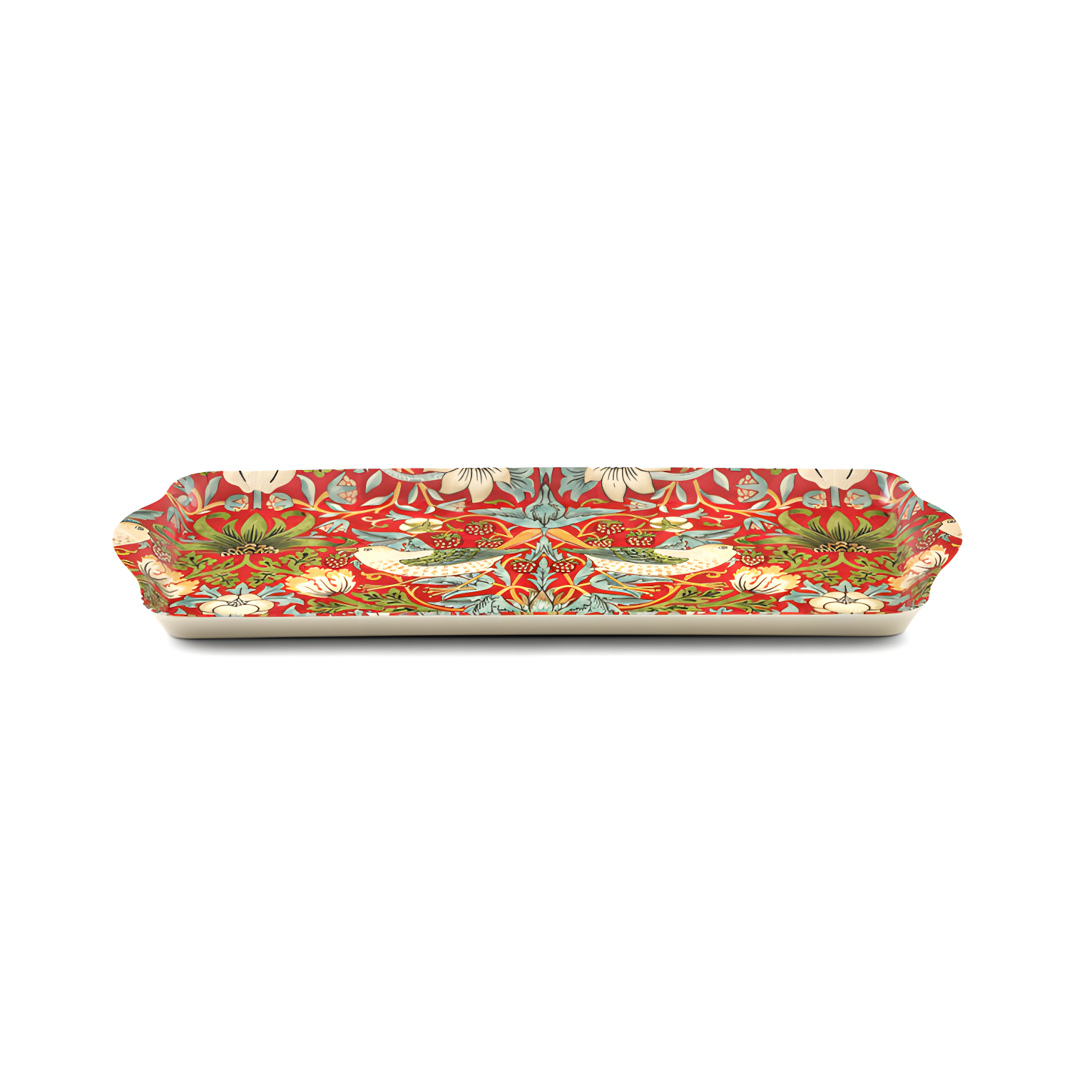 Pimpernel Strawberry Thief Red Melamine Sandwich Tray 15.1 X6.5"