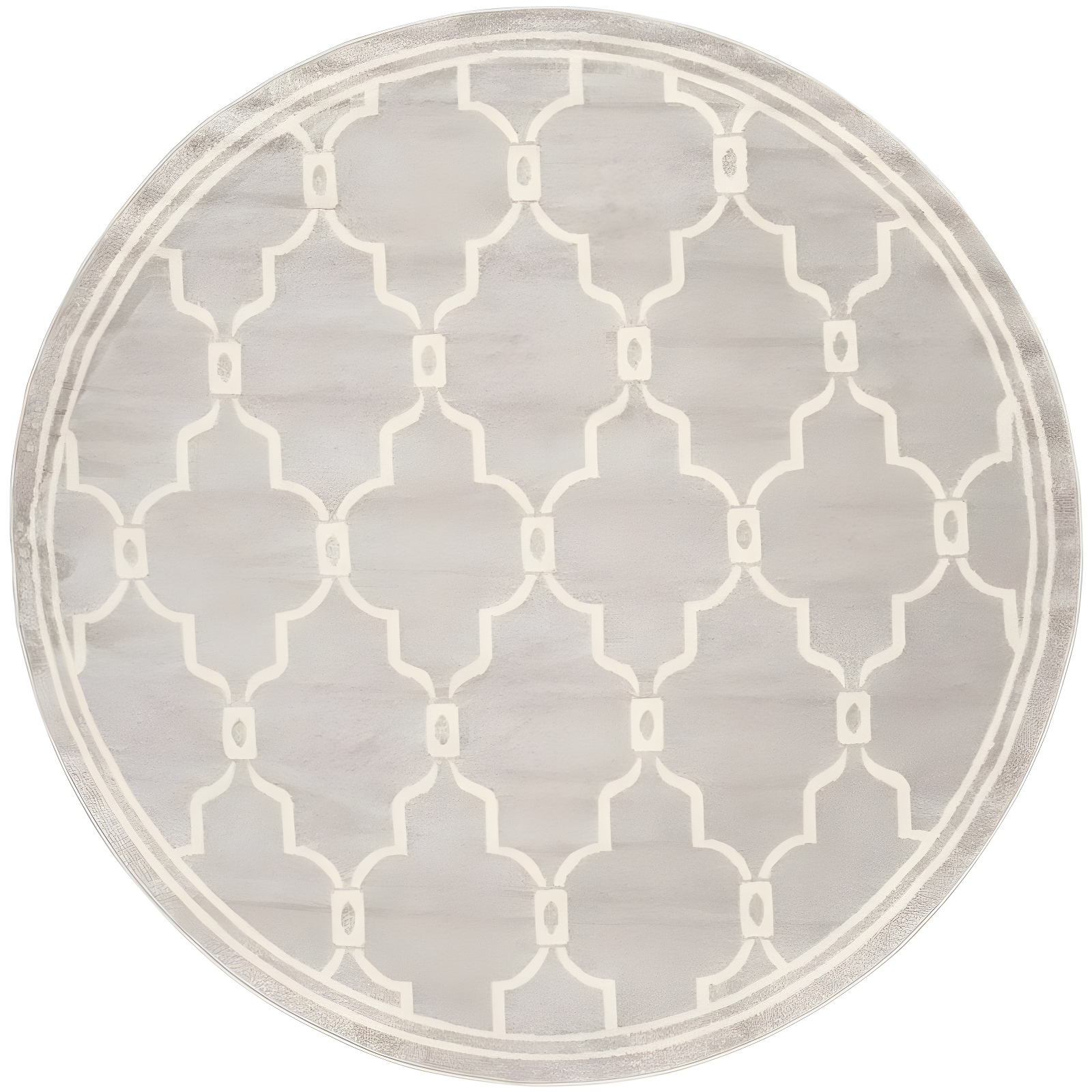 Amherst AMT414 Power Loomed Indoor Area Rug - Light Grey/Ivory - 7' Round - Safavieh