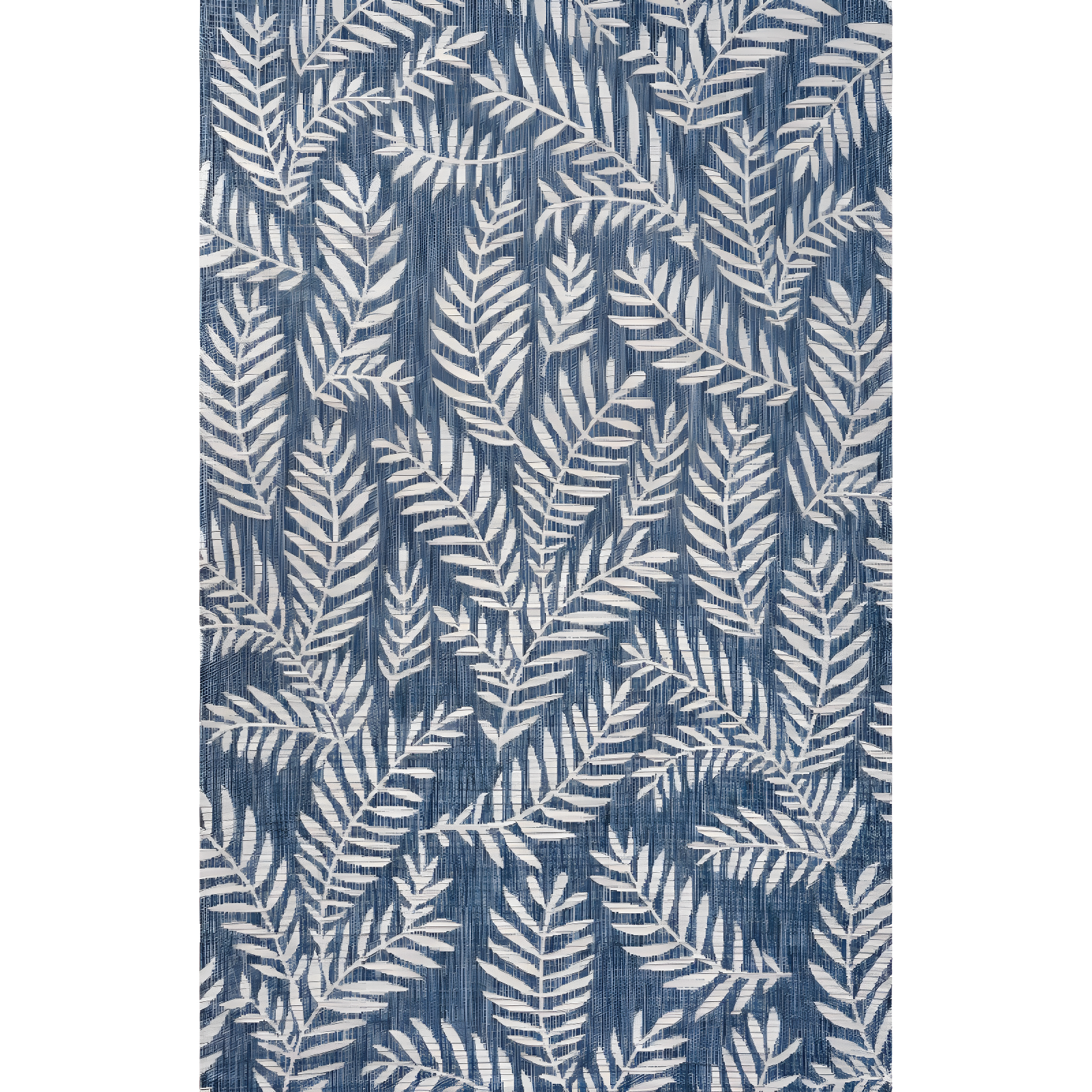 4'x6' Nevis Palm Frond Indoor/Outdoor Area Rug, Navy/Ivory - JONATHAN Y