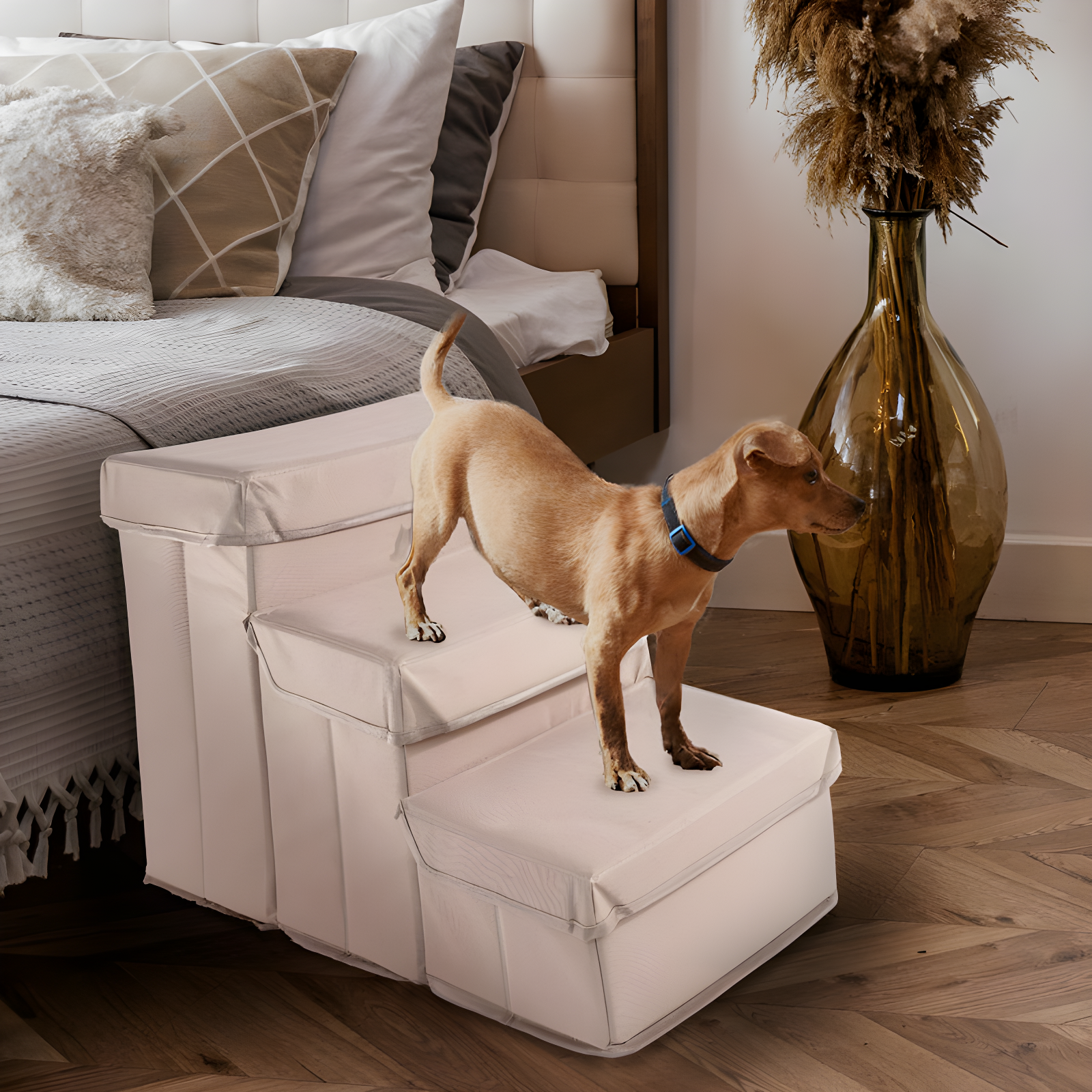 Wava Padded 3 Step Pet Storage Foldable Steps