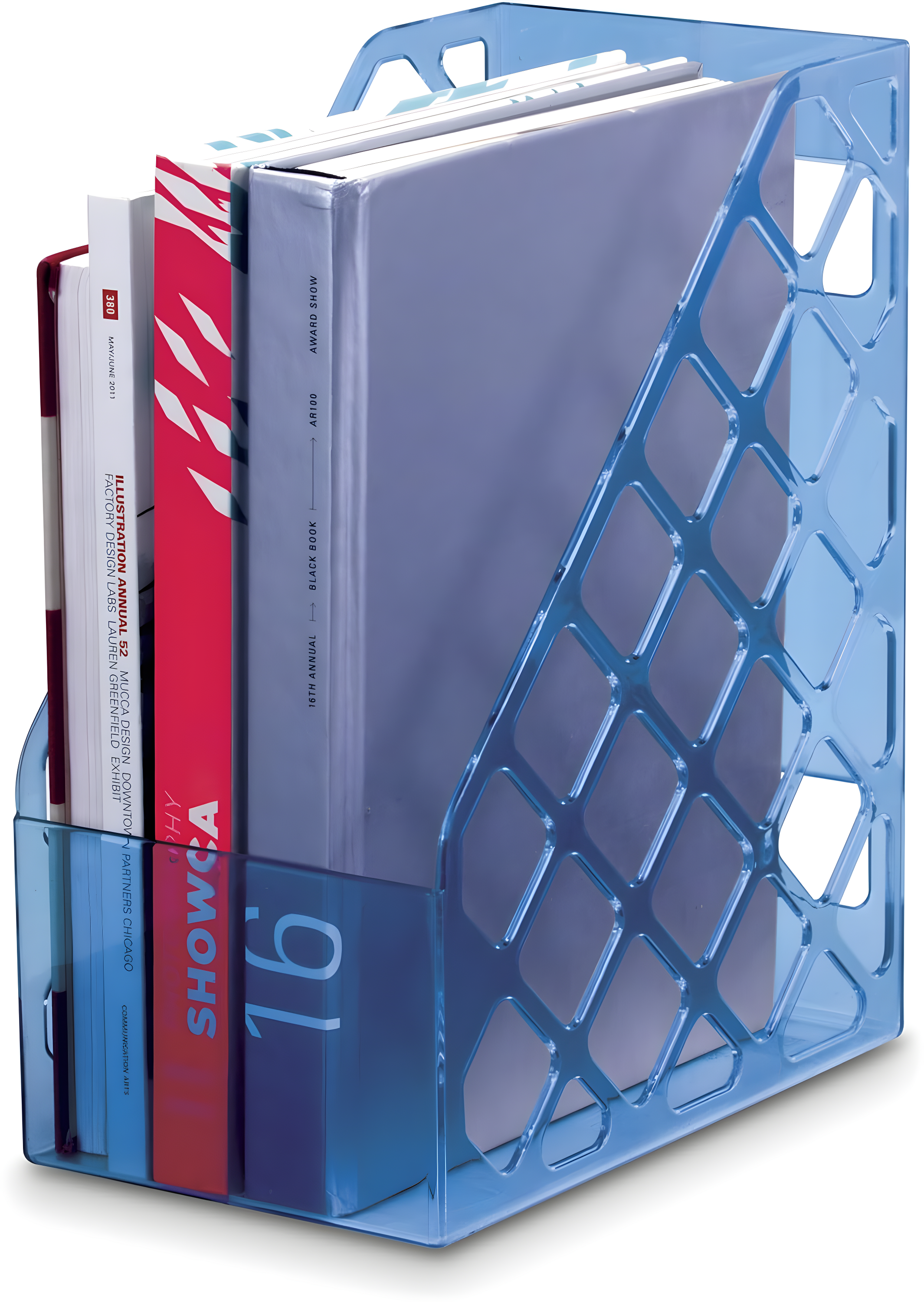 Officemate Glacier Large Magazine File, Transparent Blue (23219)