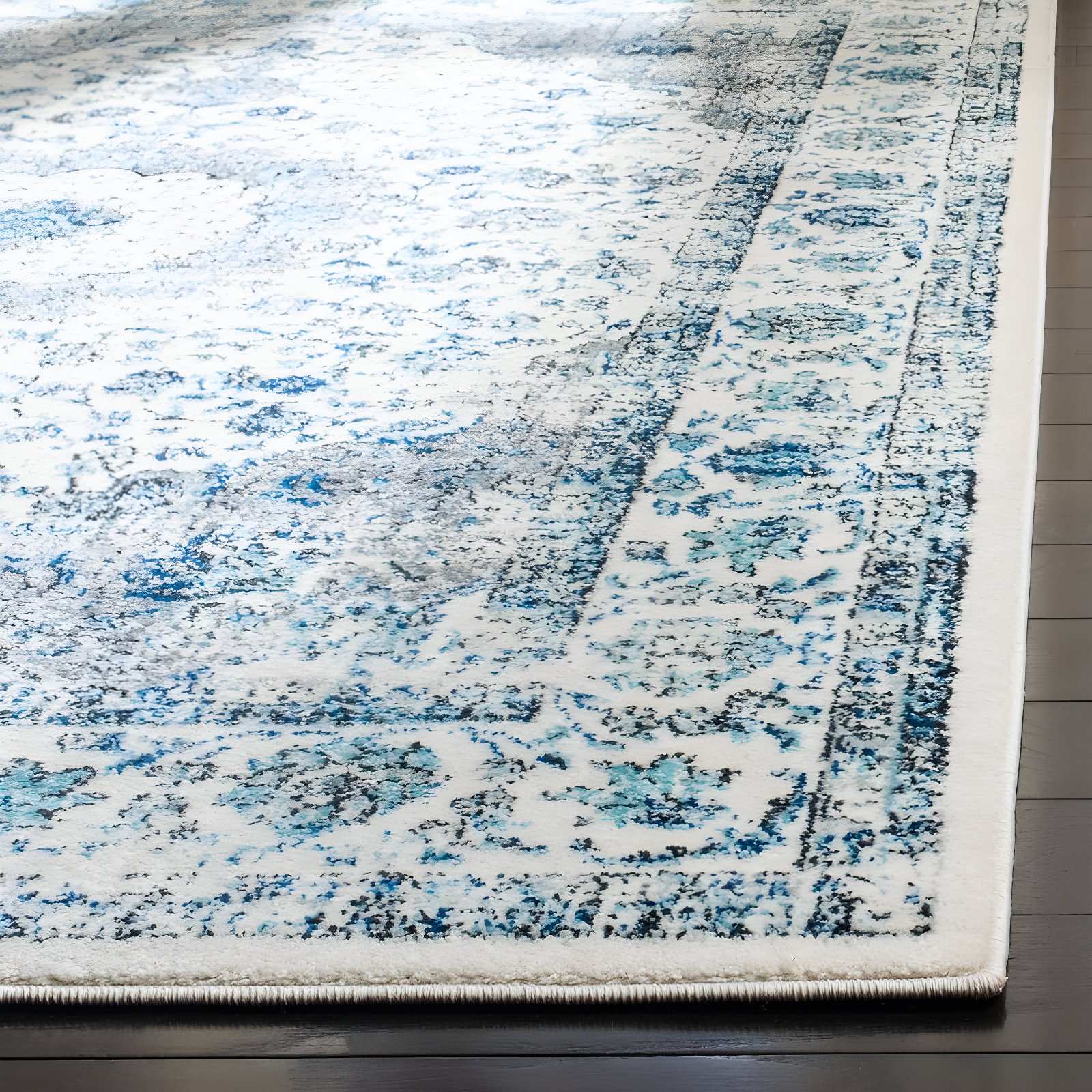 Evoke EVK220 Power Loomed Area Rug - Ivory/Grey - 6'7"x6'7" - Safavieh.