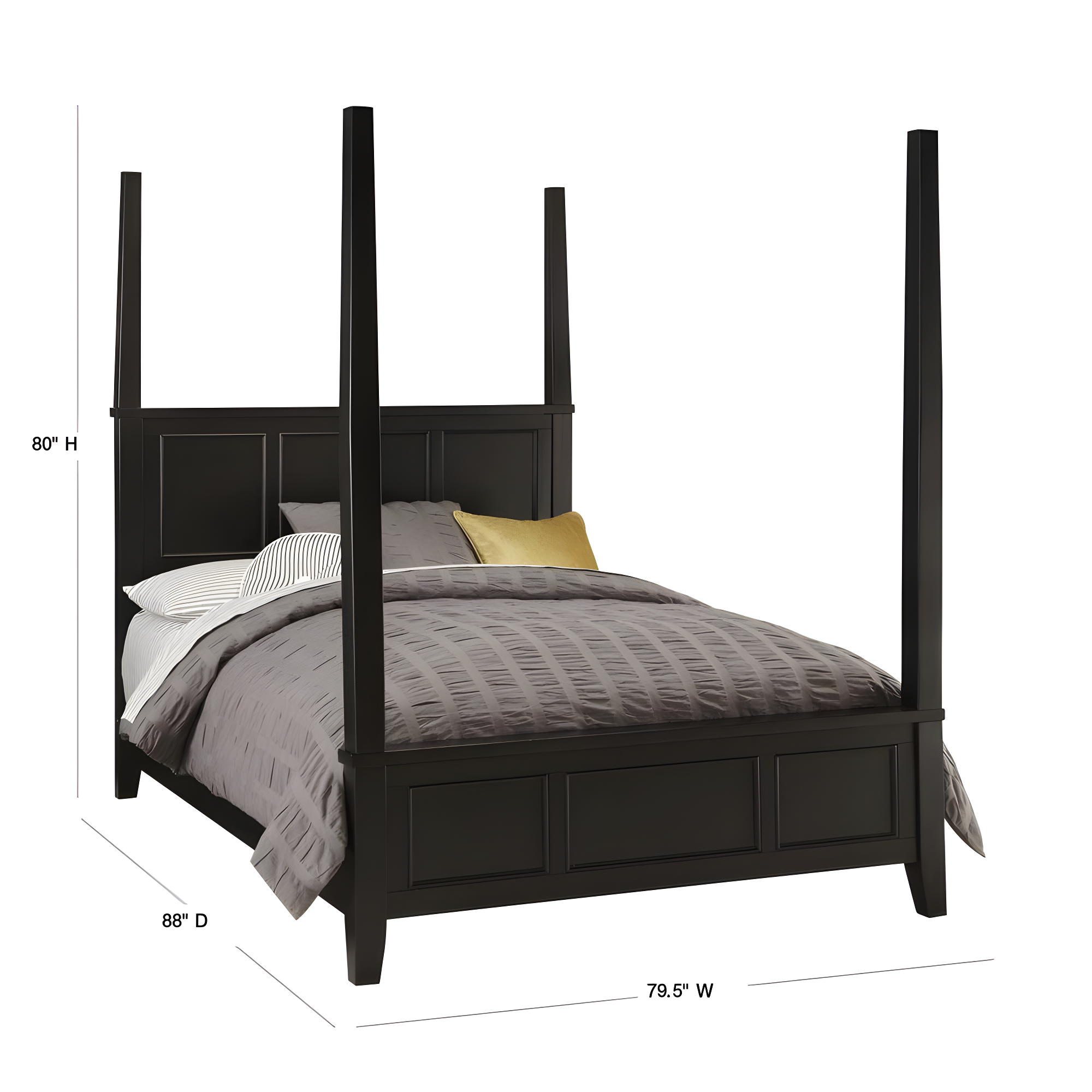 Homestyles Bedford Black King Poster Bed