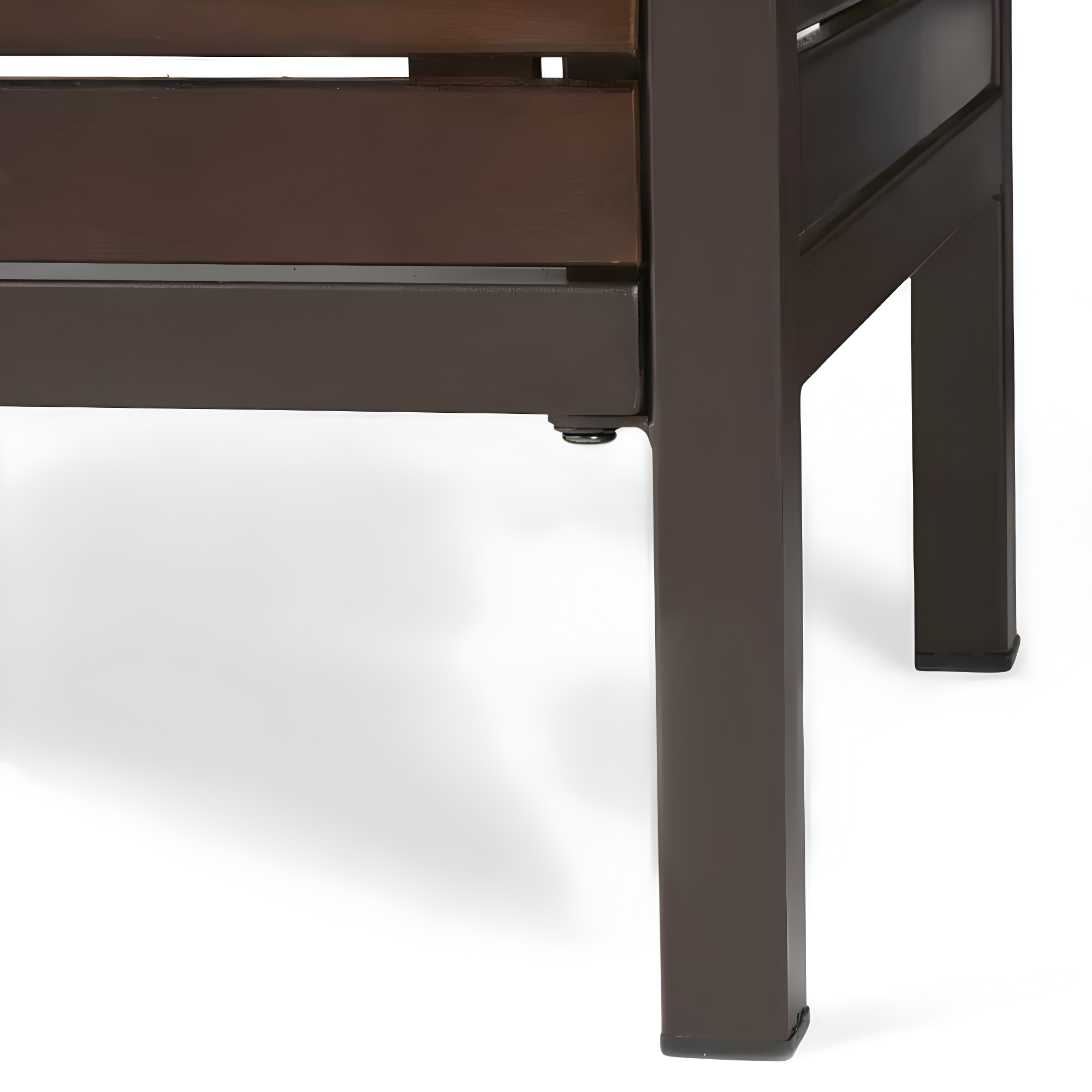 Noble House Milos Acacia Bar Table Dark Brown and Rustic Metal