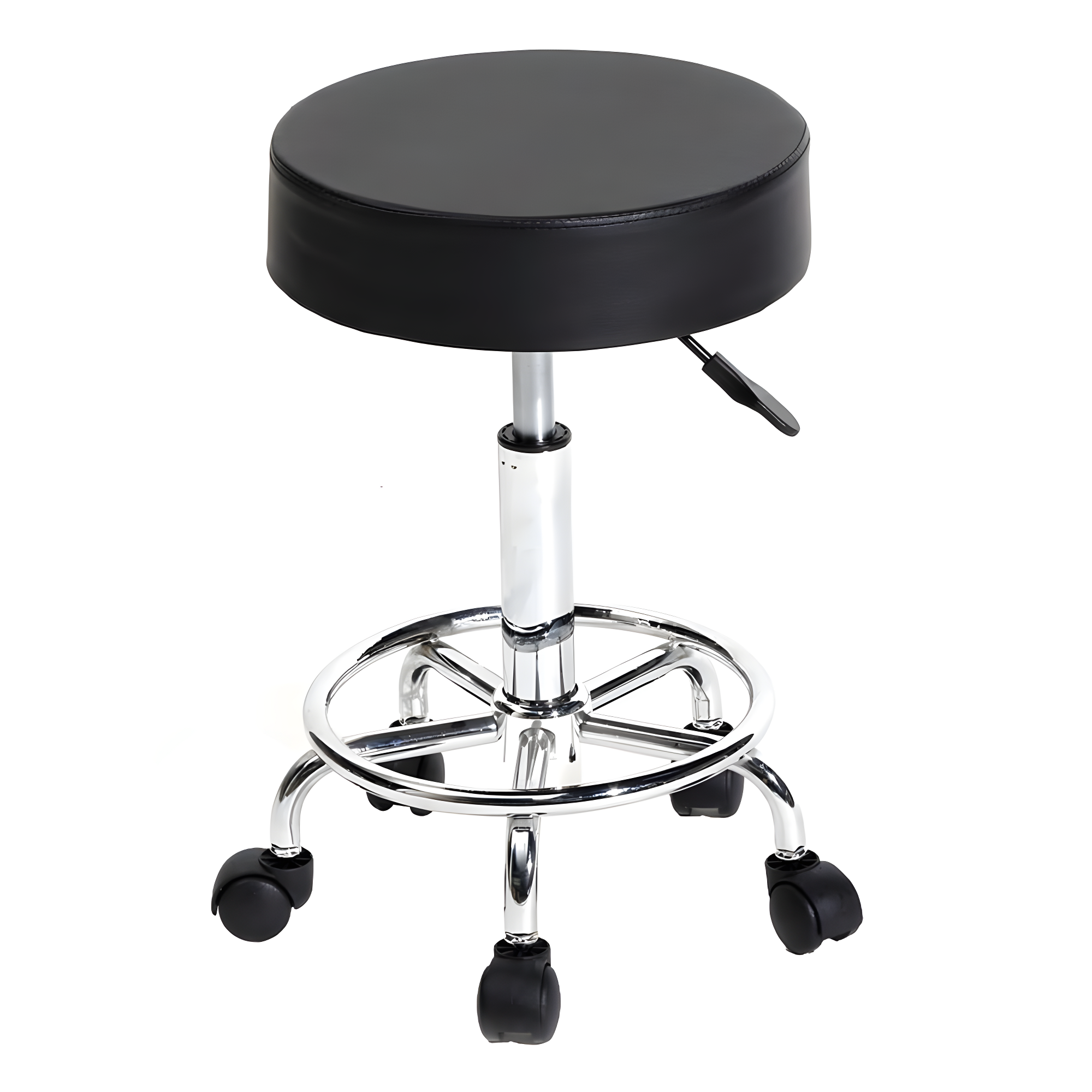 Lowestbest Bar Stool, Adjustable Swivel Chair with Round Feet, Modern Salon Chair Hydraulic Rolling