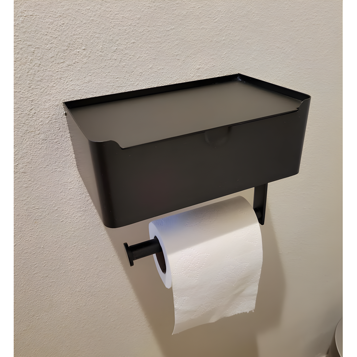 Stainless Steel Wall Mounted Toilet Paper Holder With Shelf - Durable & Convenient