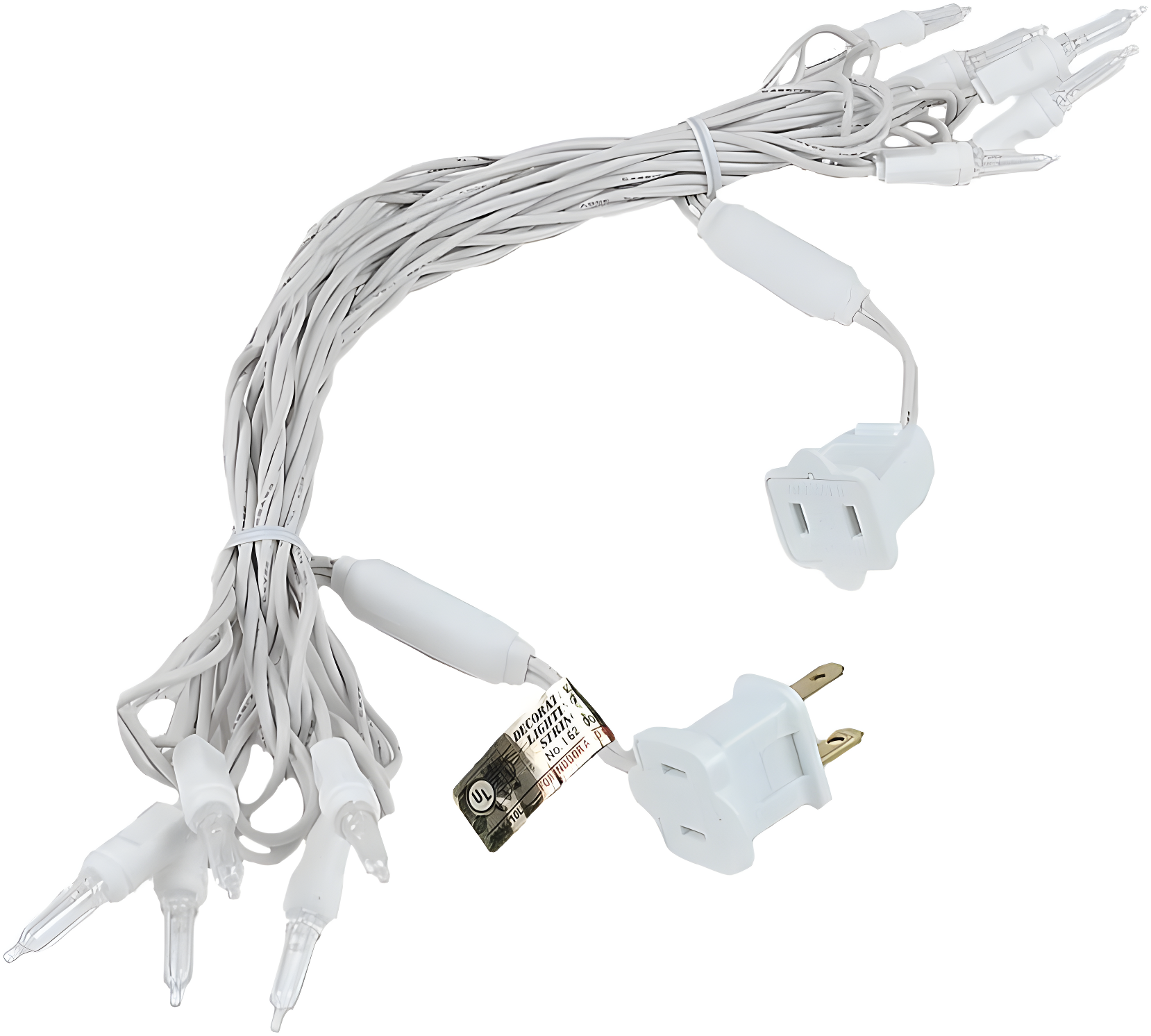 Novelty Lights 10 Light T5 LED Christmas Mini Light Set, Outdoor Lighting Party Patio String Lights, Warm White, White Wire, 11 Feet