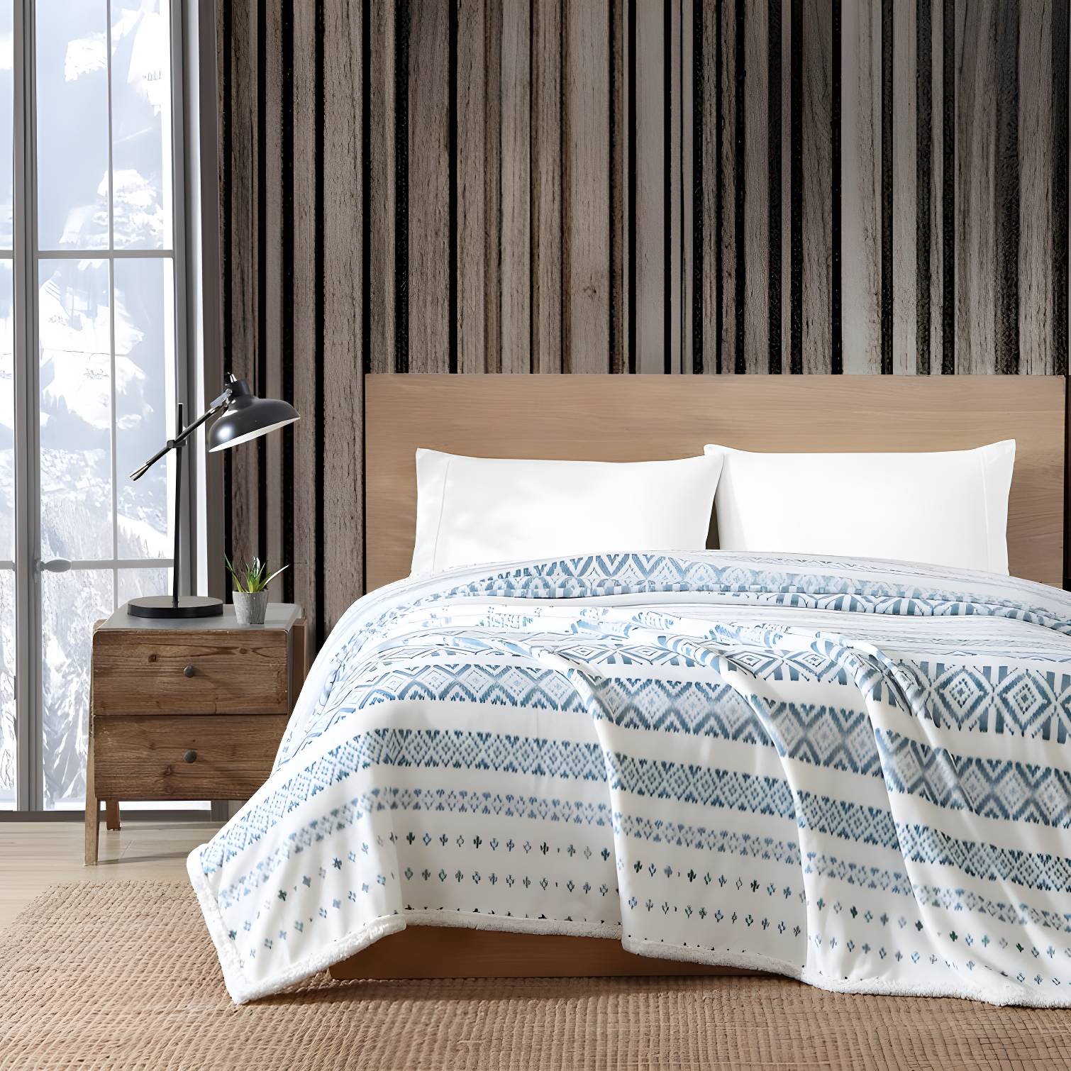 Eddie Bauer Eddie Bauer Plush Plaid Sherpa Reversible Blanket