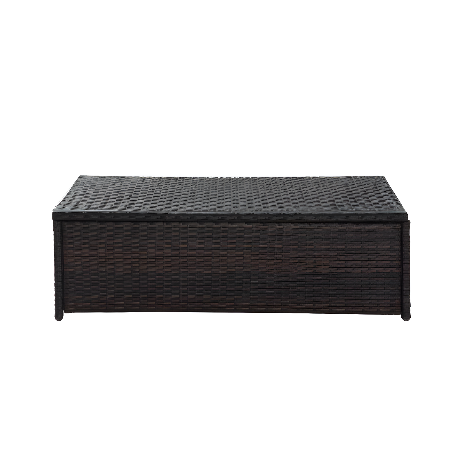 Palm Harbor Outdoor Wicker Coffee Table - Brown - Crosley: Steel Frame, Tempered Glass Top, UV & Weather-Resistant