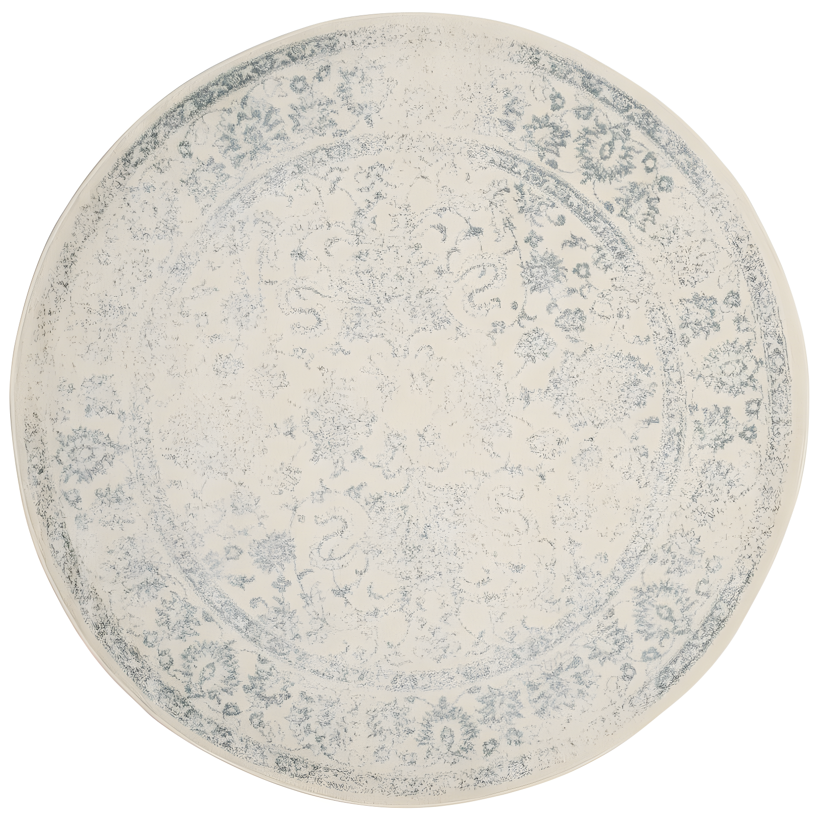 Adirondack ADR109 Machine Made Indoor Area Rug - Ivory/Slate - 8' Round - Safavieh