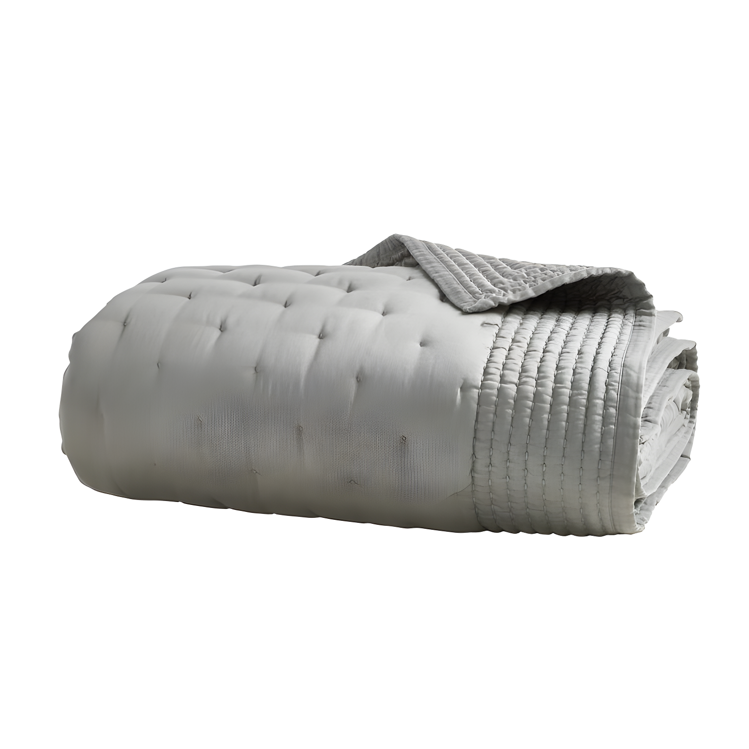 Platinum Gray Full Pure Silk Quilt with Polyfill
