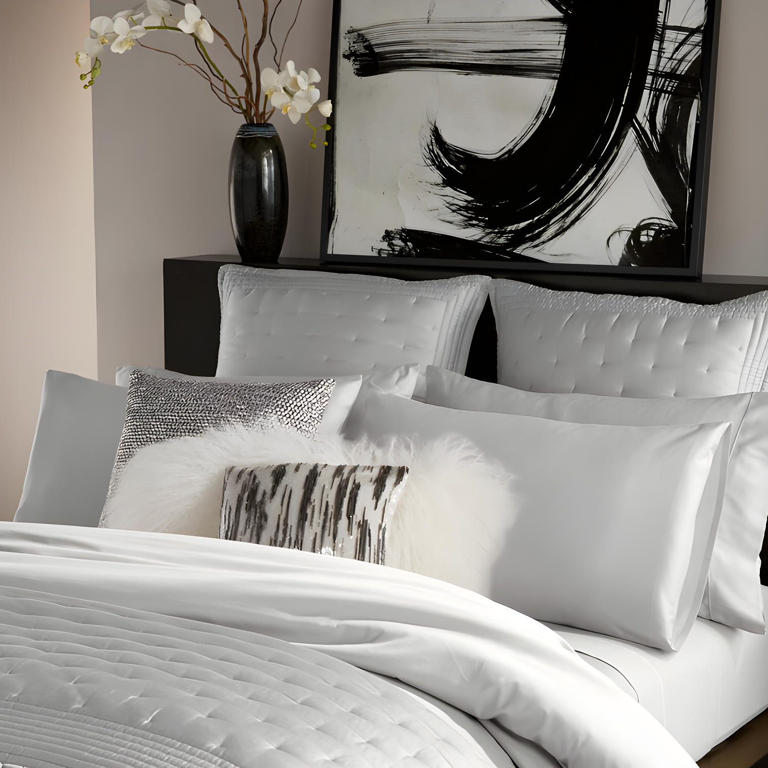 Platinum Gray Full Pure Silk Quilt with Polyfill
