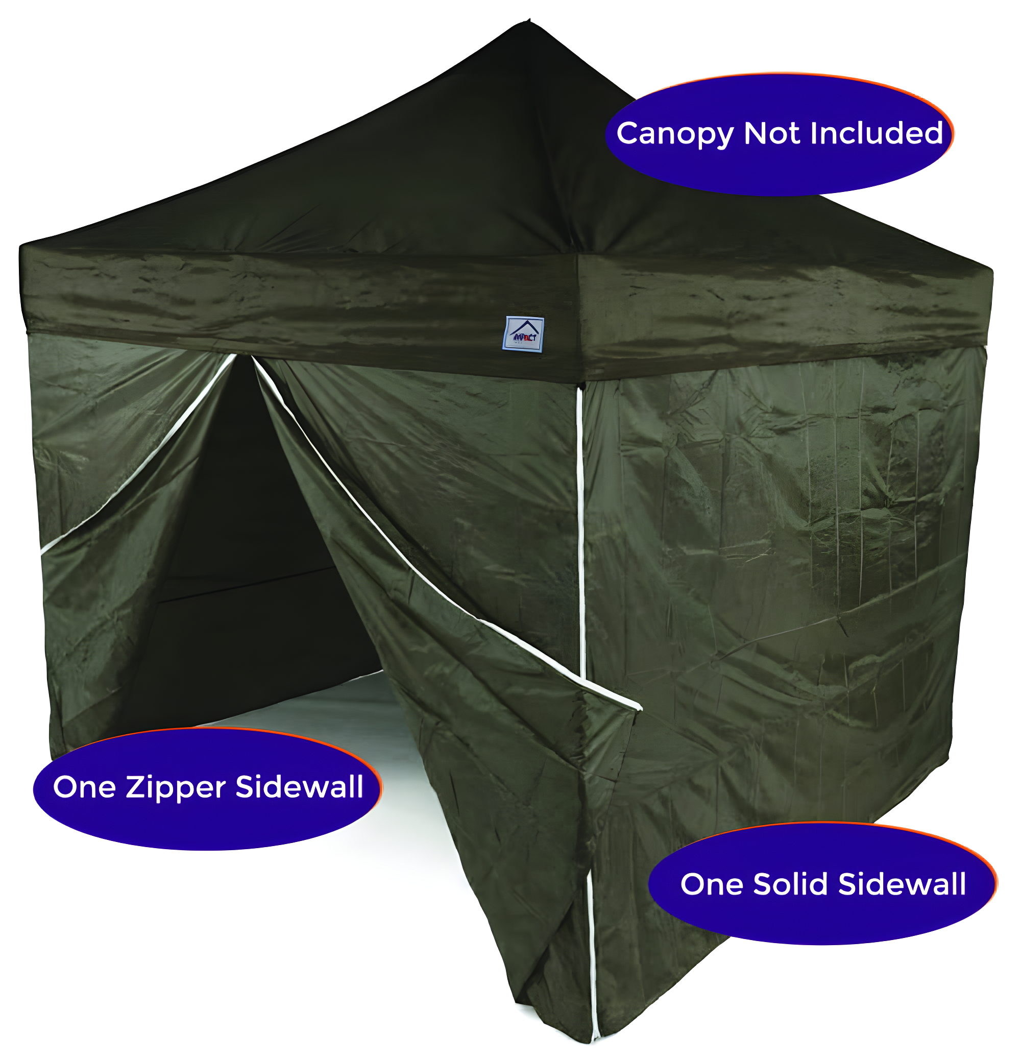 Impact Canopy 10 x 10 Canopy 4 Sidewalls, Outdoor Gazebo Canopy Replacement Walls Only, Black