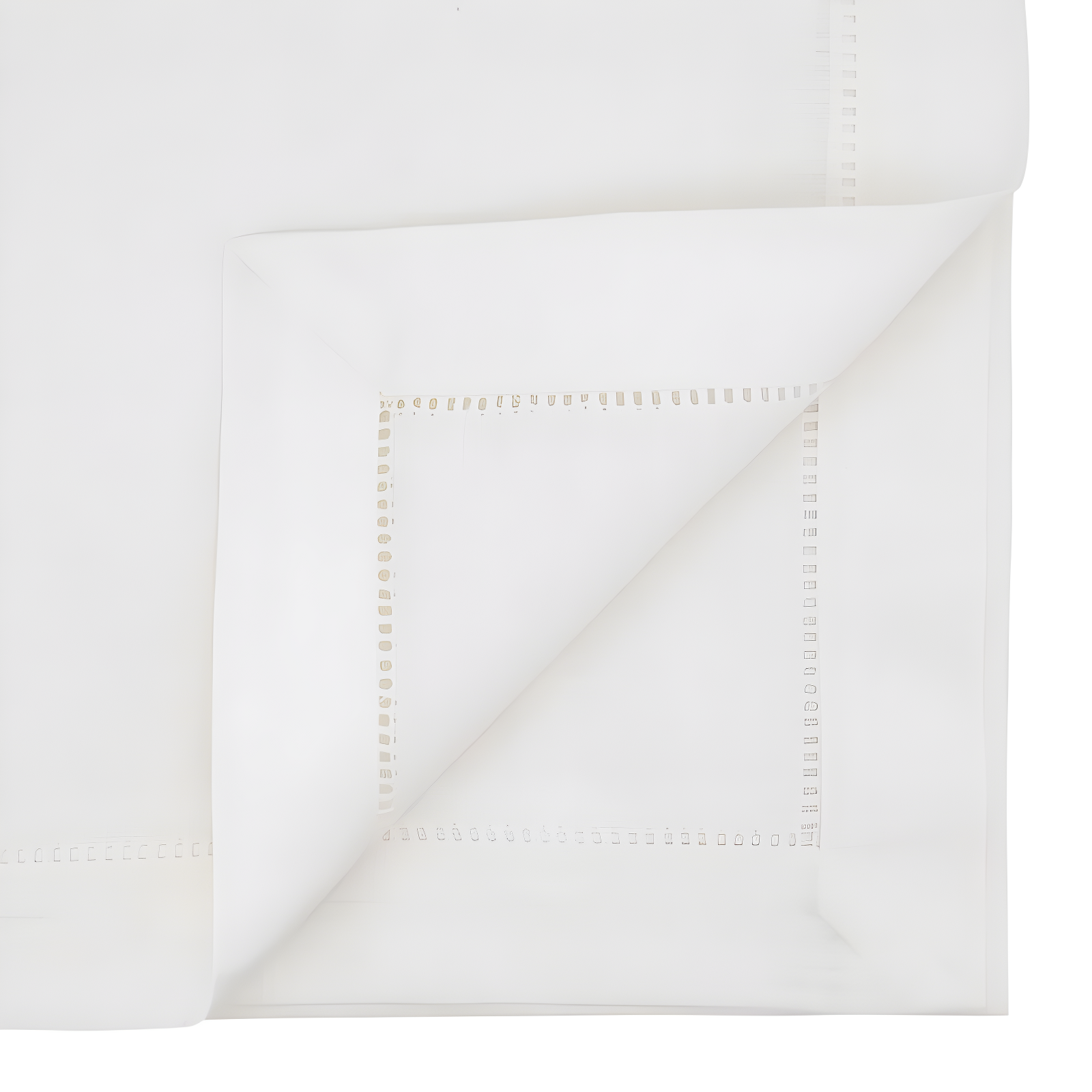 Saro Lifestyle Classic Hemstitch Border Tablecloth, Ivory, 70" x 104"