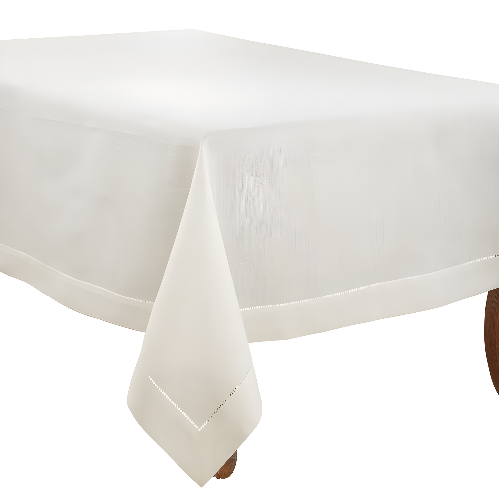 Saro Lifestyle Classic Hemstitch Border Tablecloth, Ivory, 70" x 104"