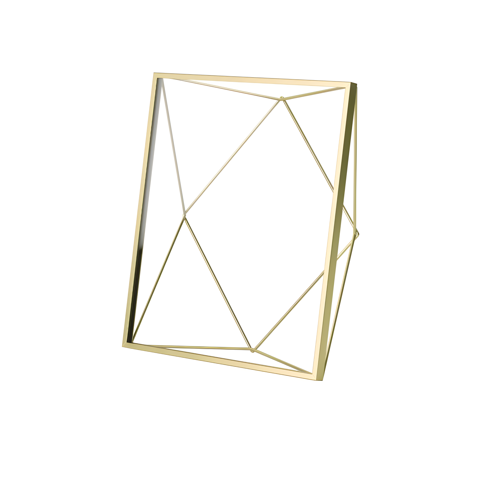 Umbra 8"x10" Prisma Picture Frame Matte Brass: Modern Steel Construction, Freestanding or Wall Mount, Novelty Shape