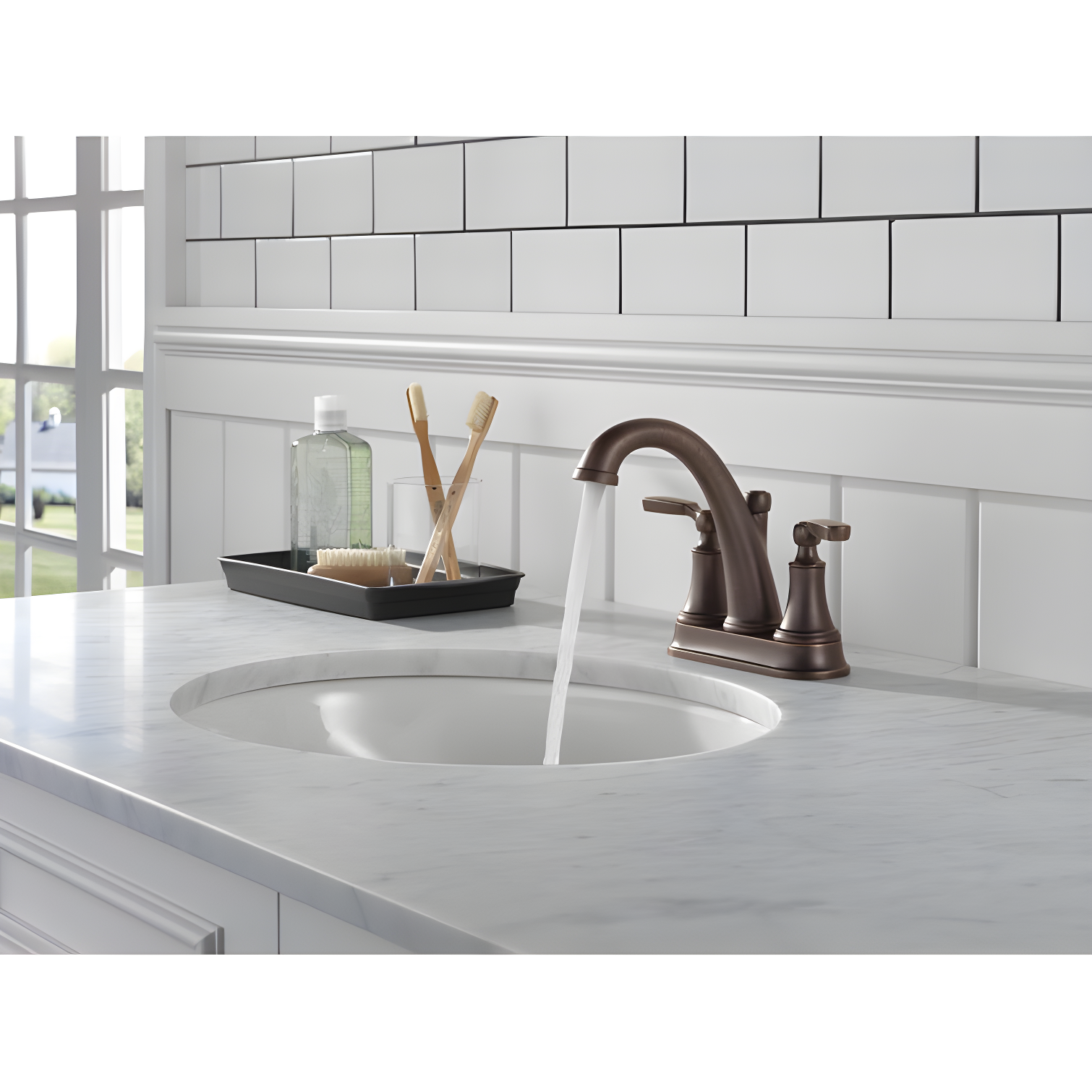 Woodhurst Centerset Bathroom Faucet with Drain Assembly