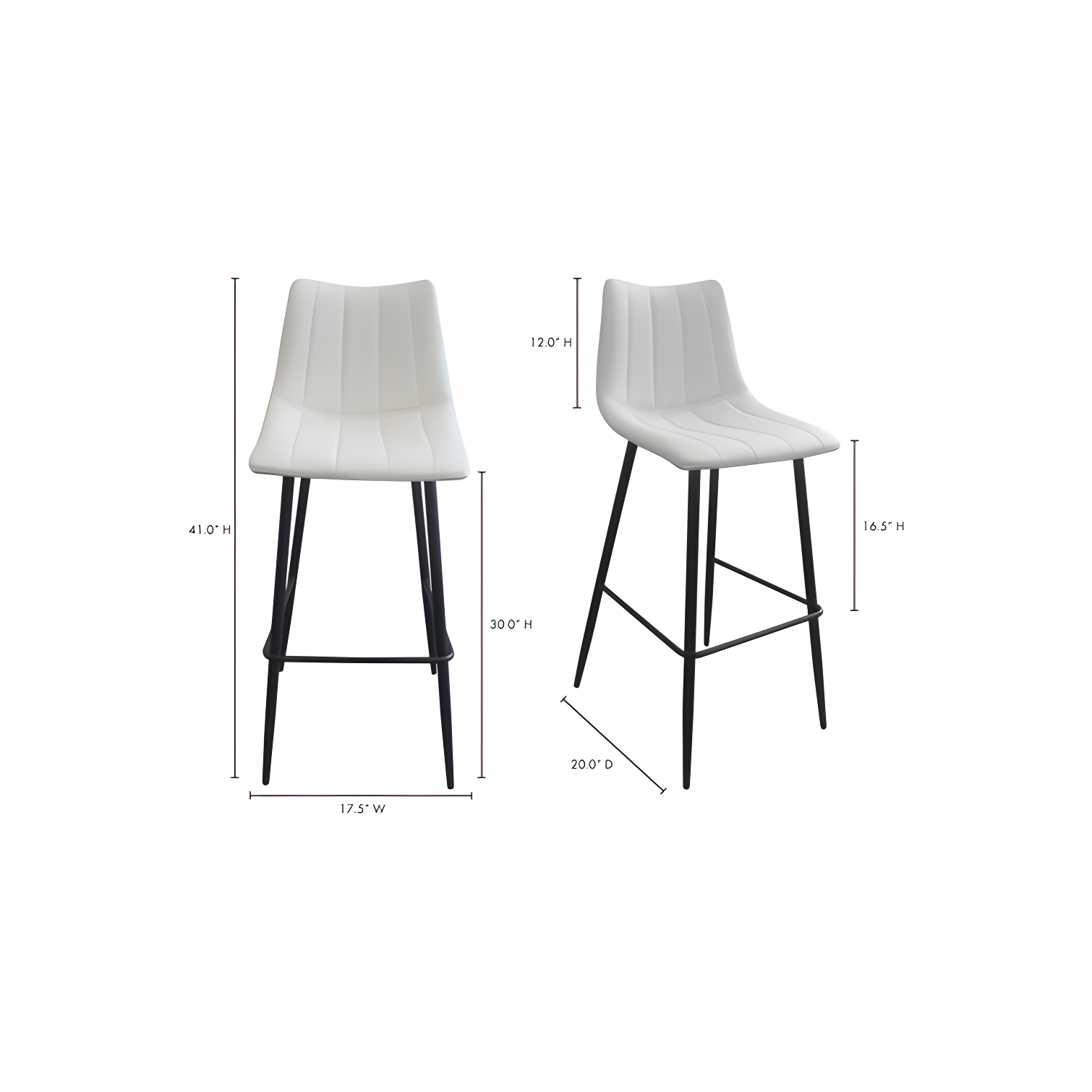 MOE'S Home, ALIBI BARSTOOL IVORY-M2