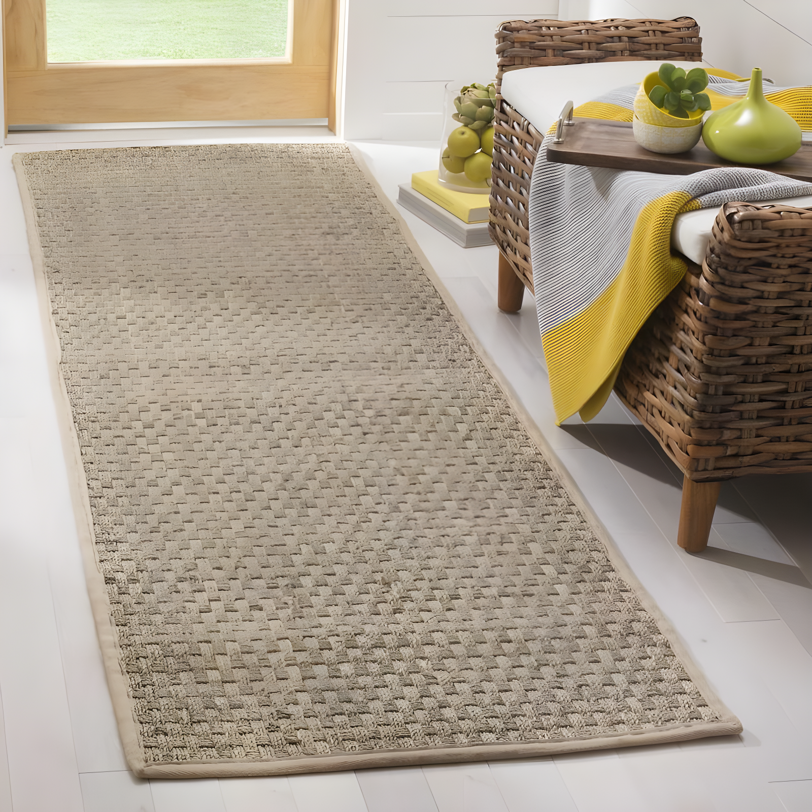 Natural Fiber NF114 Power Loomed Indoor Runner Rug - Natural/Beige - 2'6"x18' - Safavieh.