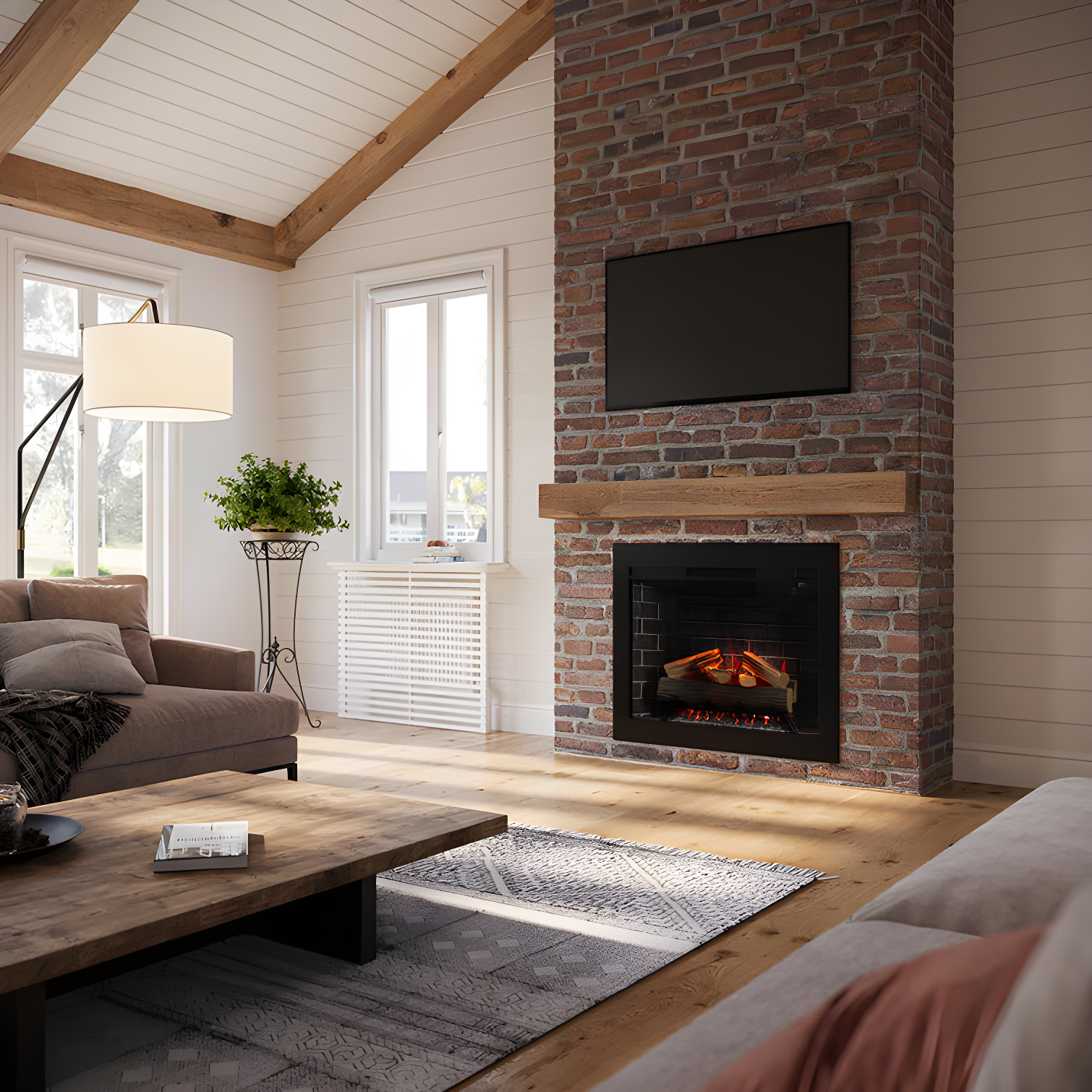 Uptown 33" Infrared Electric Fireplace Insert Heater with Trim Kit, Compatible with Alexa & Google, Remote Control