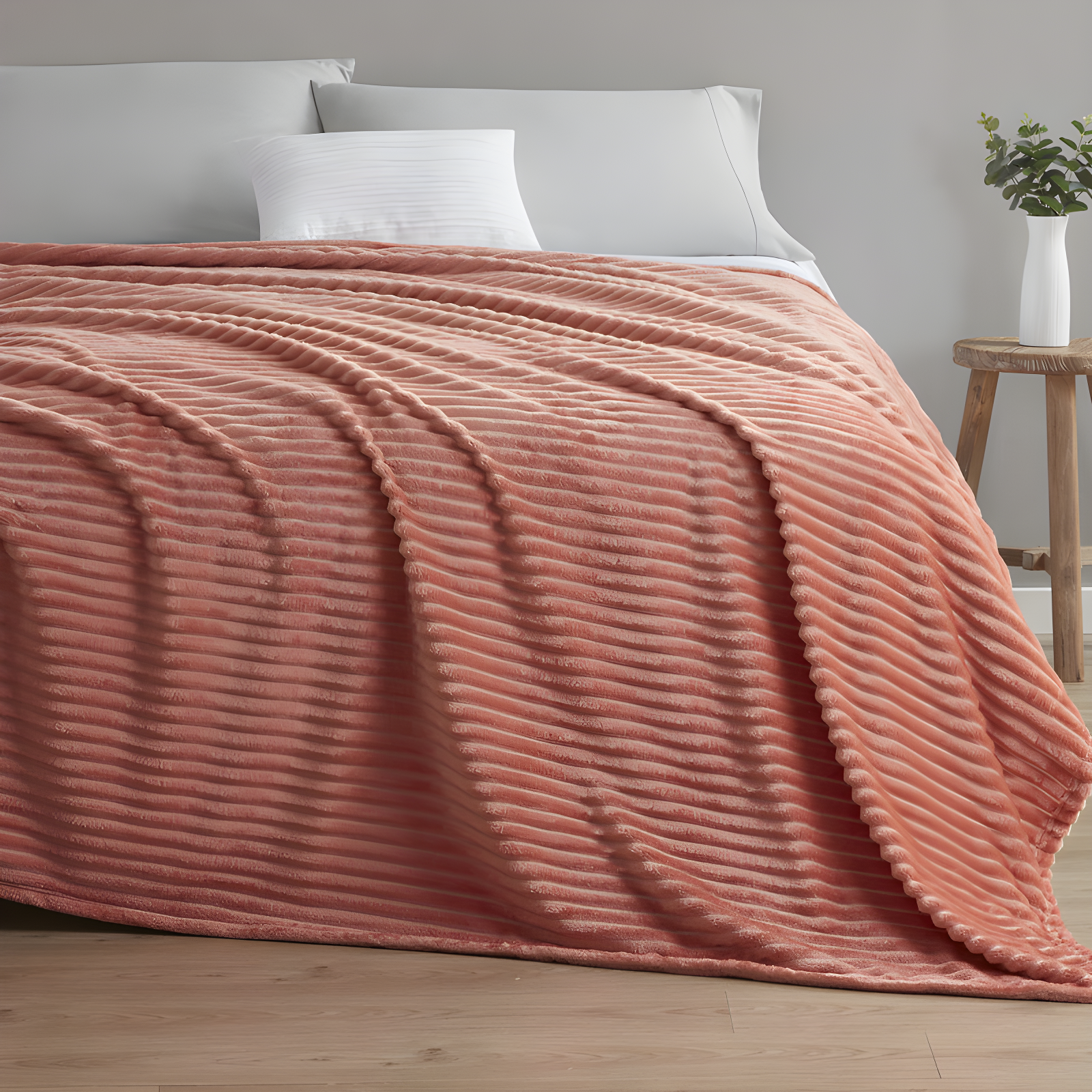 Nestl Nestl Cut Plush Cozy Throw Blanket - Fuzzy Warm Fleece Bed Blankets - Throws for Sofa, Bed, and Couch