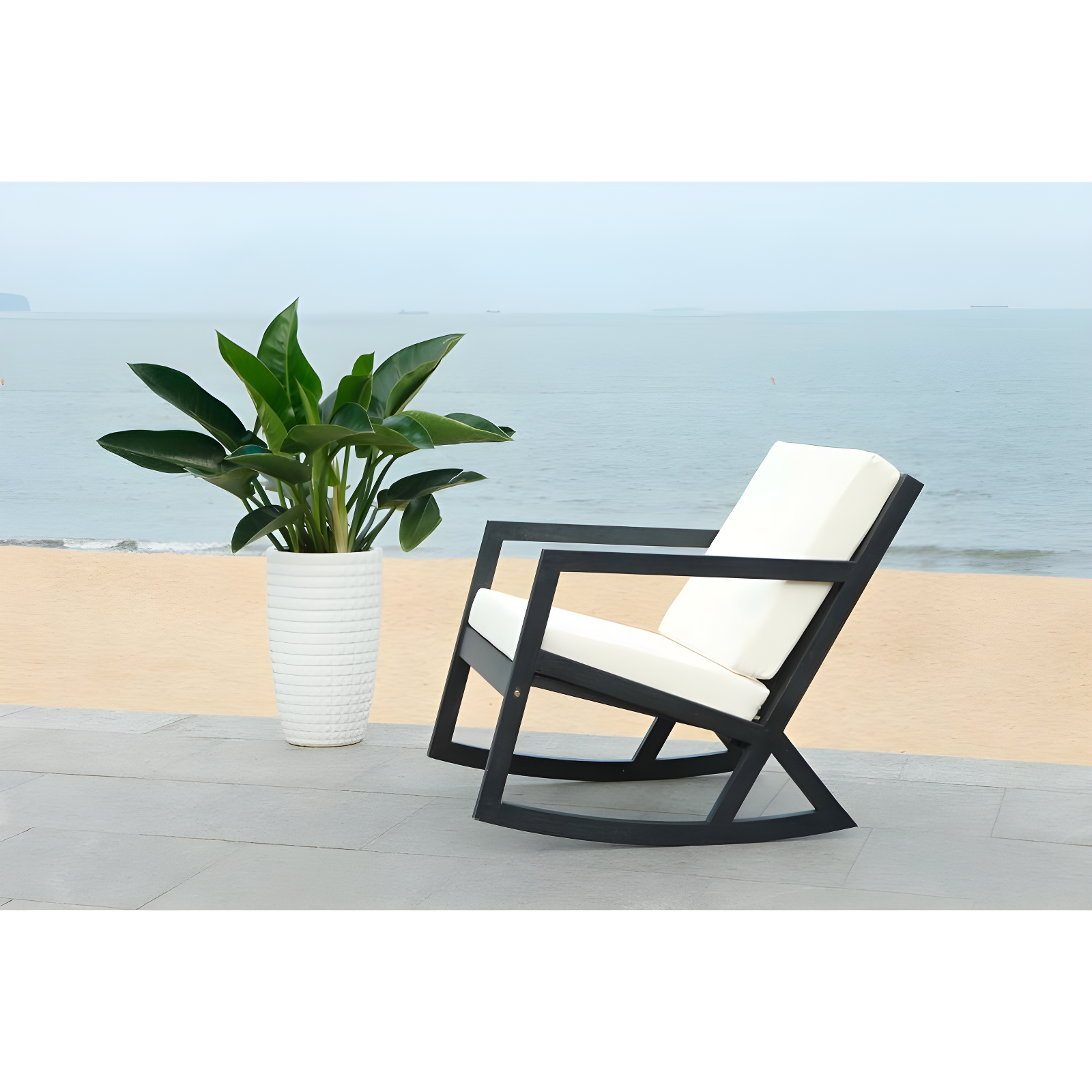 Vernon Rocking Chair - Black/Beige - Safavieh.