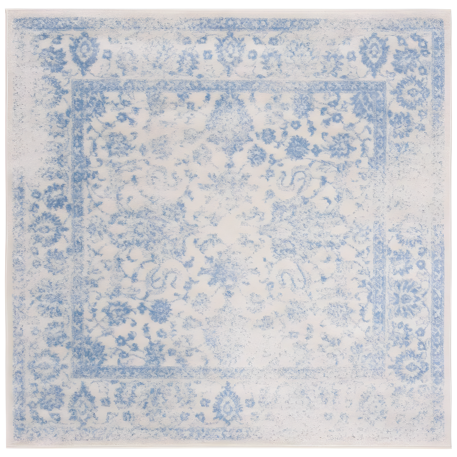 Adirondack ADR109 Machine Made Indoor Area Rug - Ivory/Light Blue - 6'x6' - Safavieh