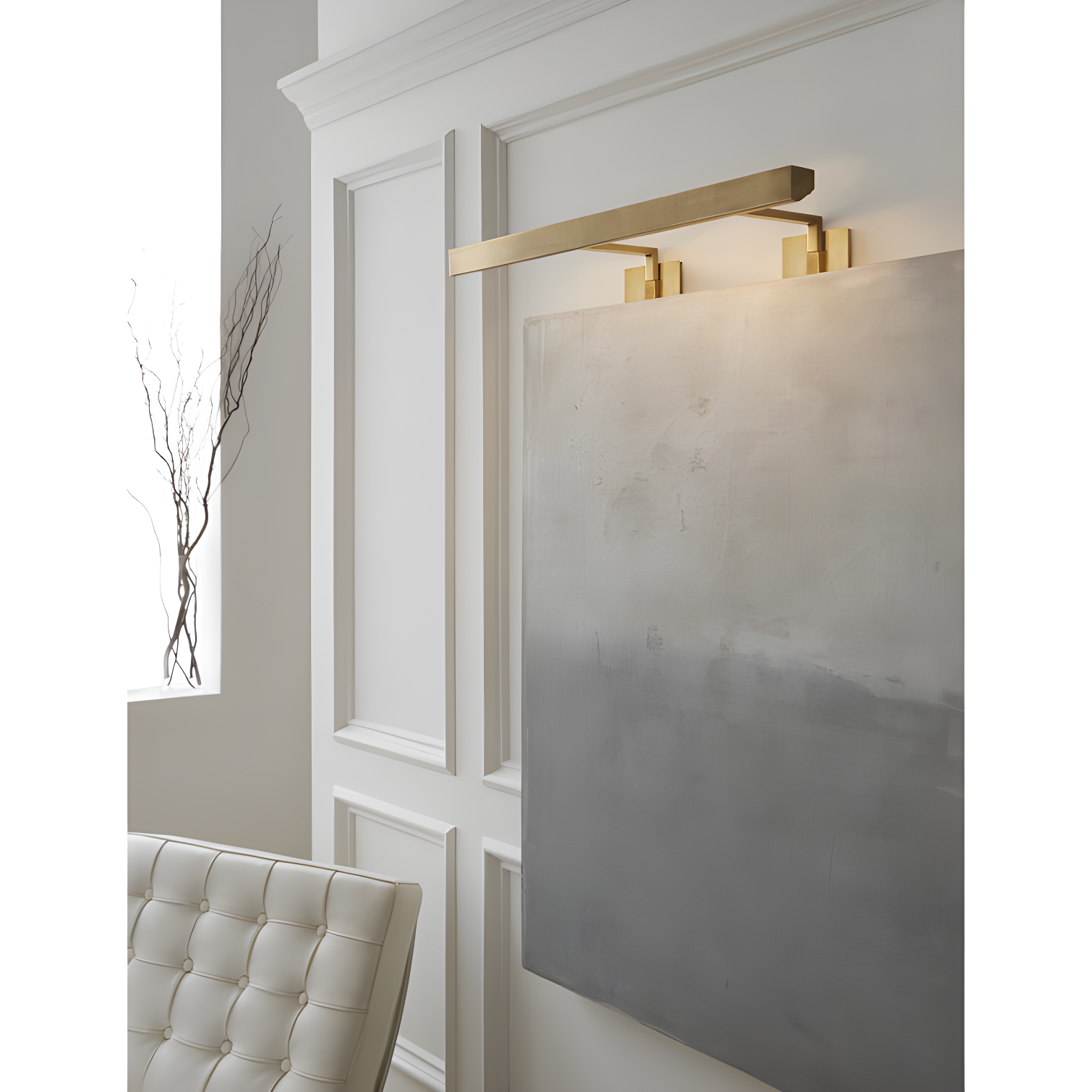McClain 42-Inch Brass LED Dimmable Wall Picture Light with Adjustable Angle
