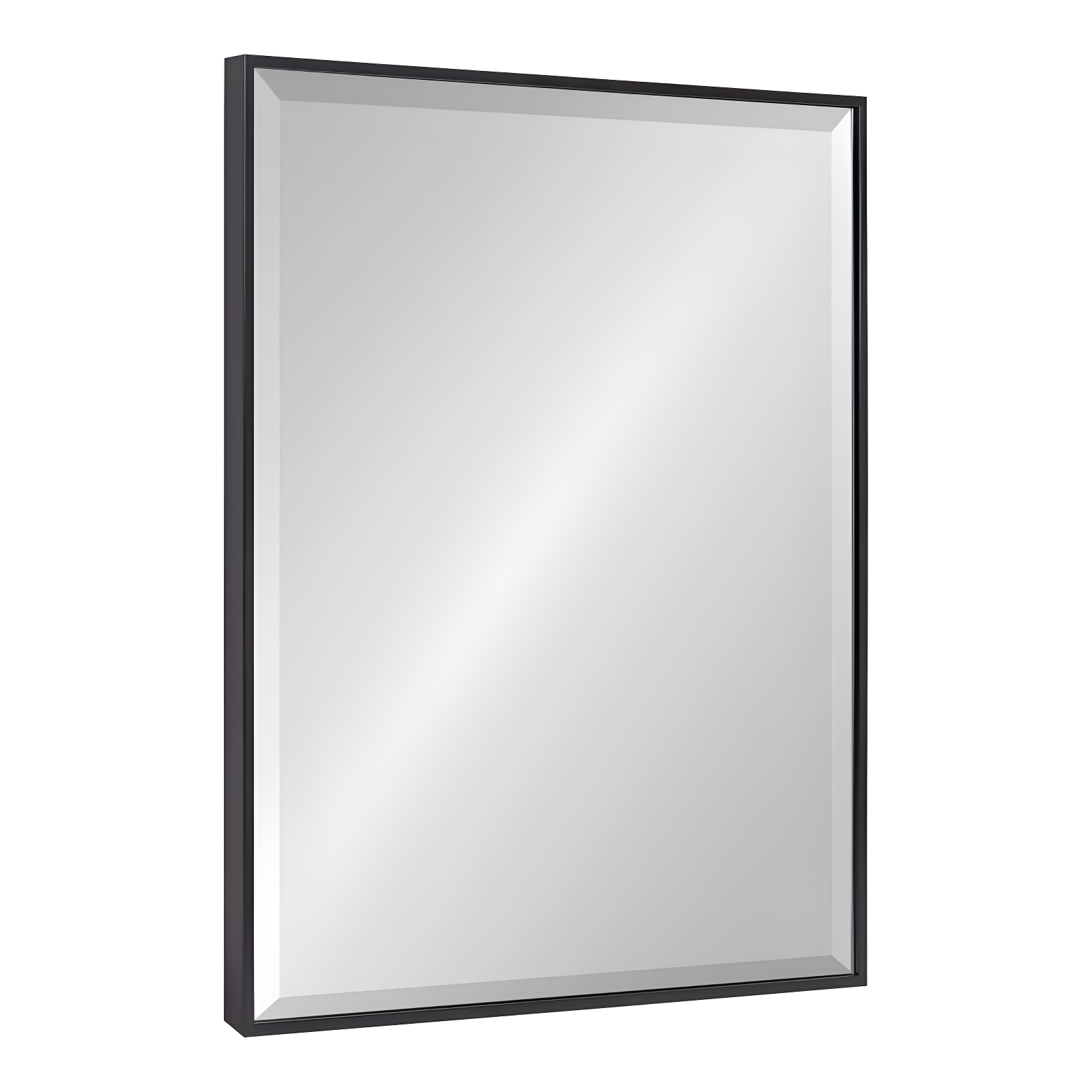 22.7" x 28.7" Rhodes Rectangle Wall Mirror Black - Kate & Laurel: Modern Beveled, No Assembly Required
