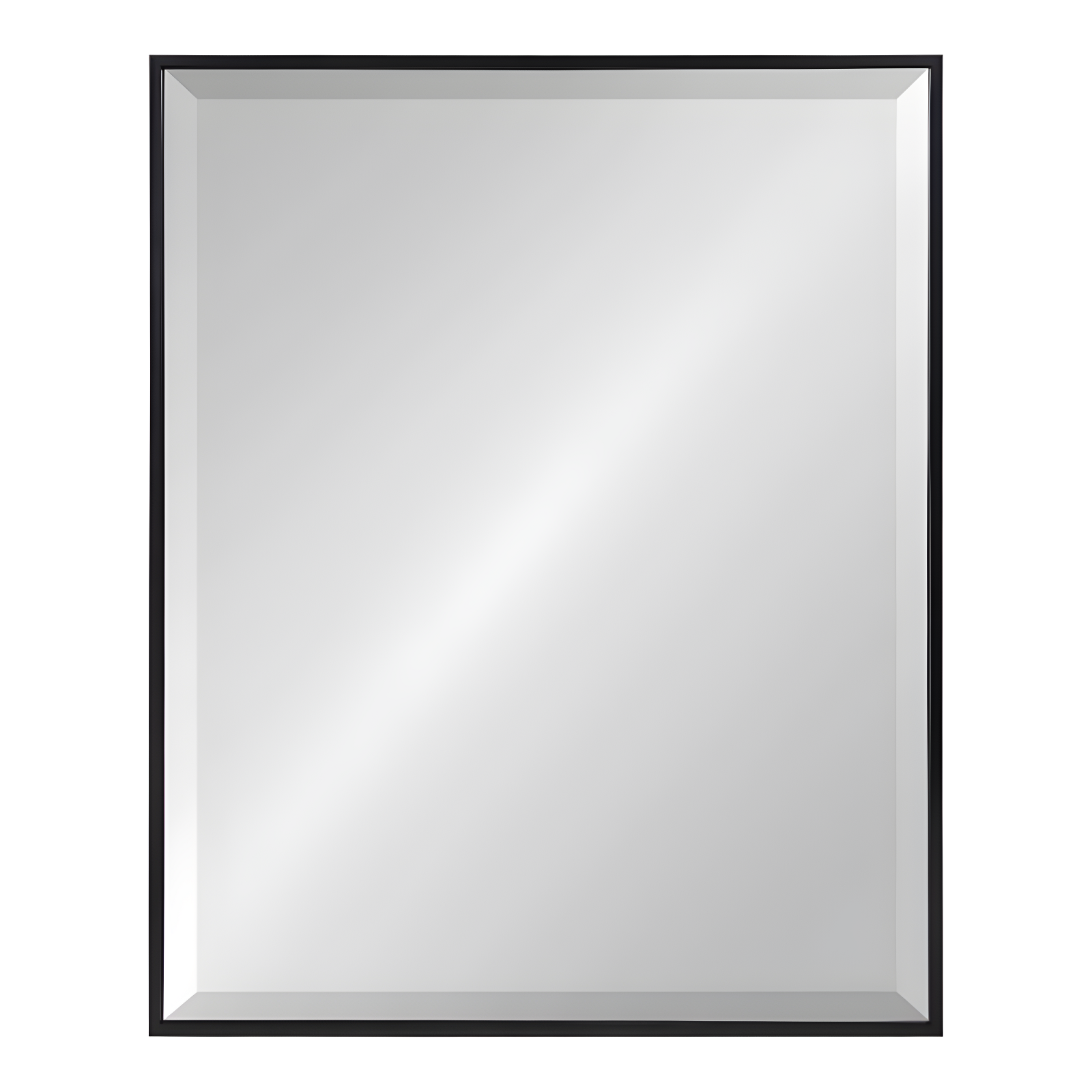 22.7" x 28.7" Rhodes Rectangle Wall Mirror Black - Kate & Laurel: Modern Beveled, No Assembly Required