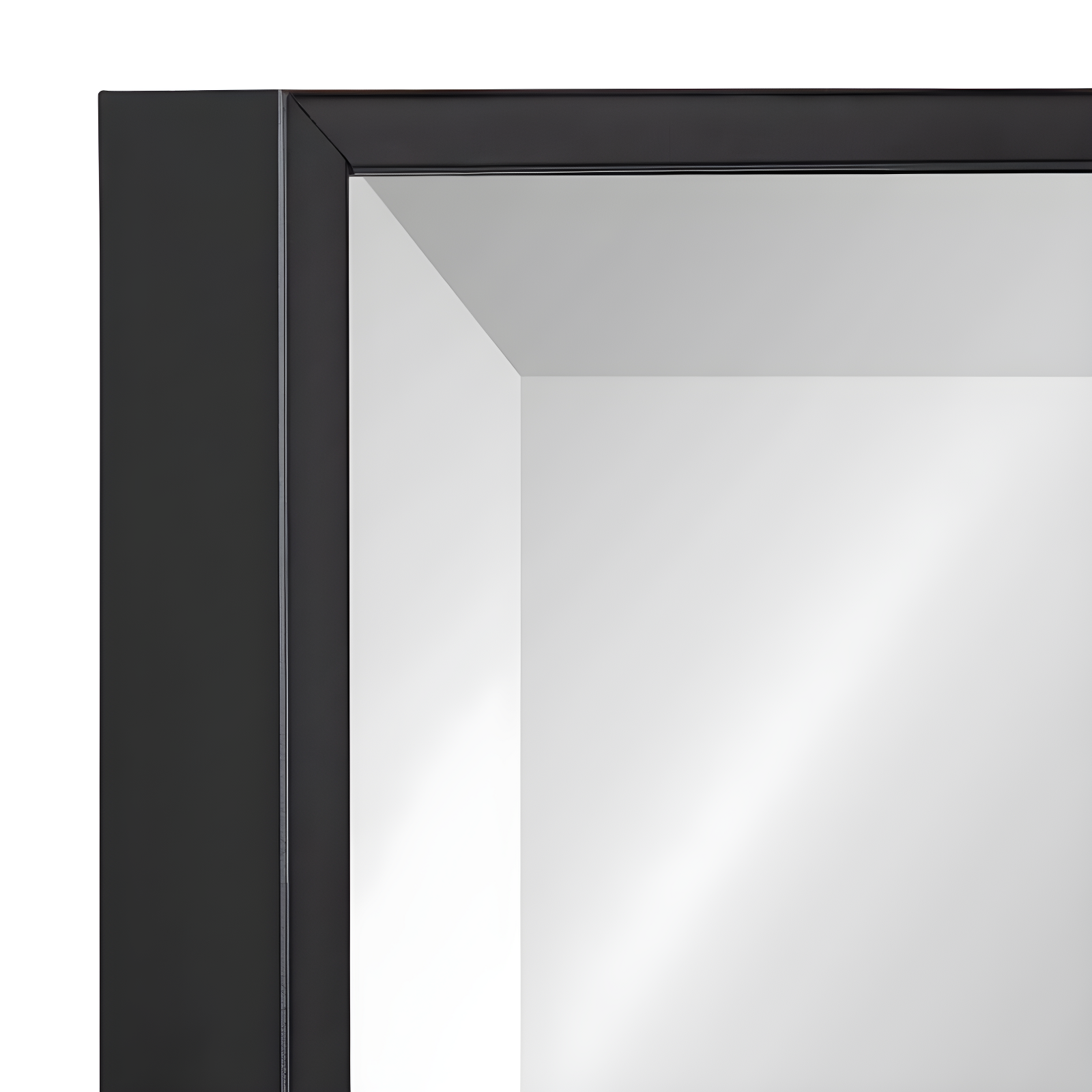 22.7" x 28.7" Rhodes Rectangle Wall Mirror Black - Kate & Laurel: Modern Beveled, No Assembly Required