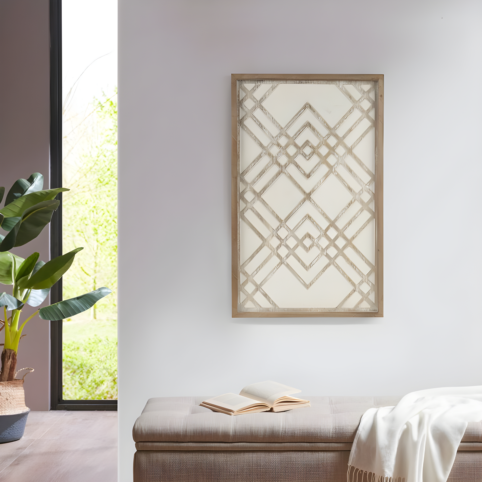 Exton Geo Carved Wall Wood Panel: Overlapping Design, MDF & Fir - Madison Park