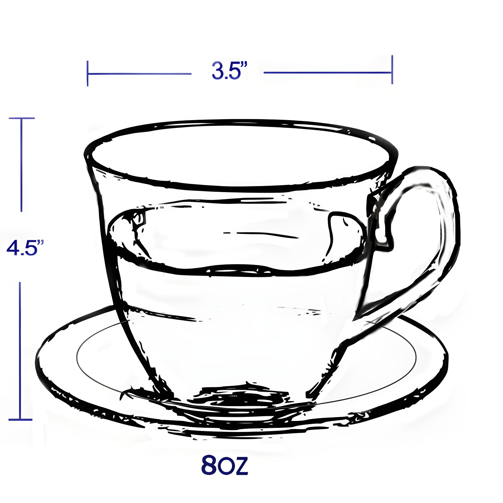 Lorren Home Trends 4 Piece Teacup & Saucer Set